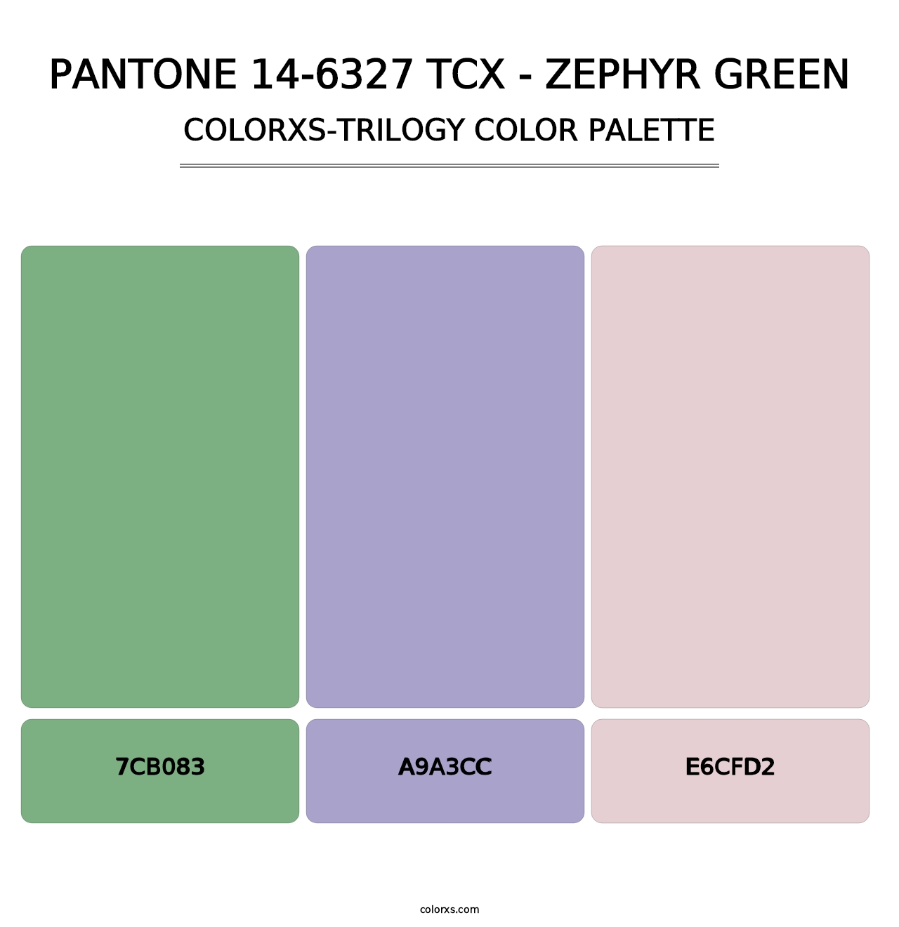 PANTONE 14-6327 TCX - Zephyr Green - Colorxs Trilogy Palette