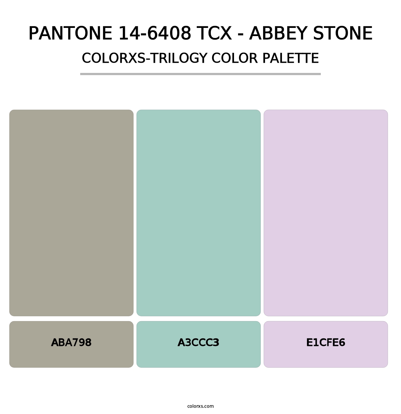 PANTONE 14-6408 TCX - Abbey Stone - Colorxs Trilogy Palette