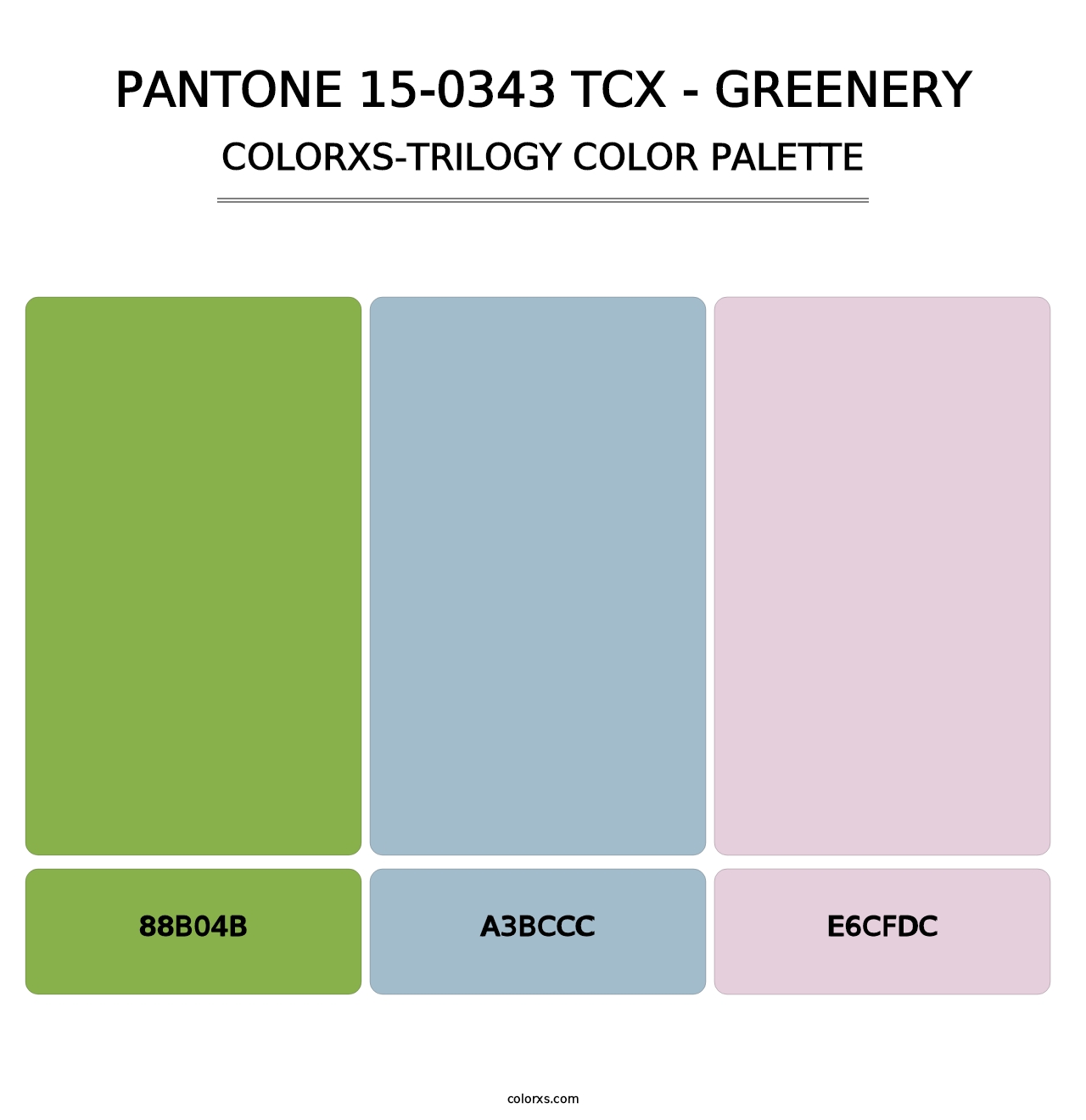 PANTONE 15-0343 TCX - Greenery - Colorxs Trilogy Palette
