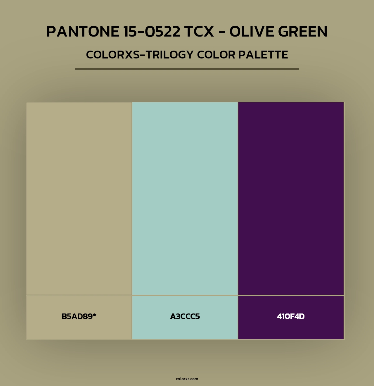 Pantone 15-0522 TCX - Olive Green - Colorxs Trilogy Palette