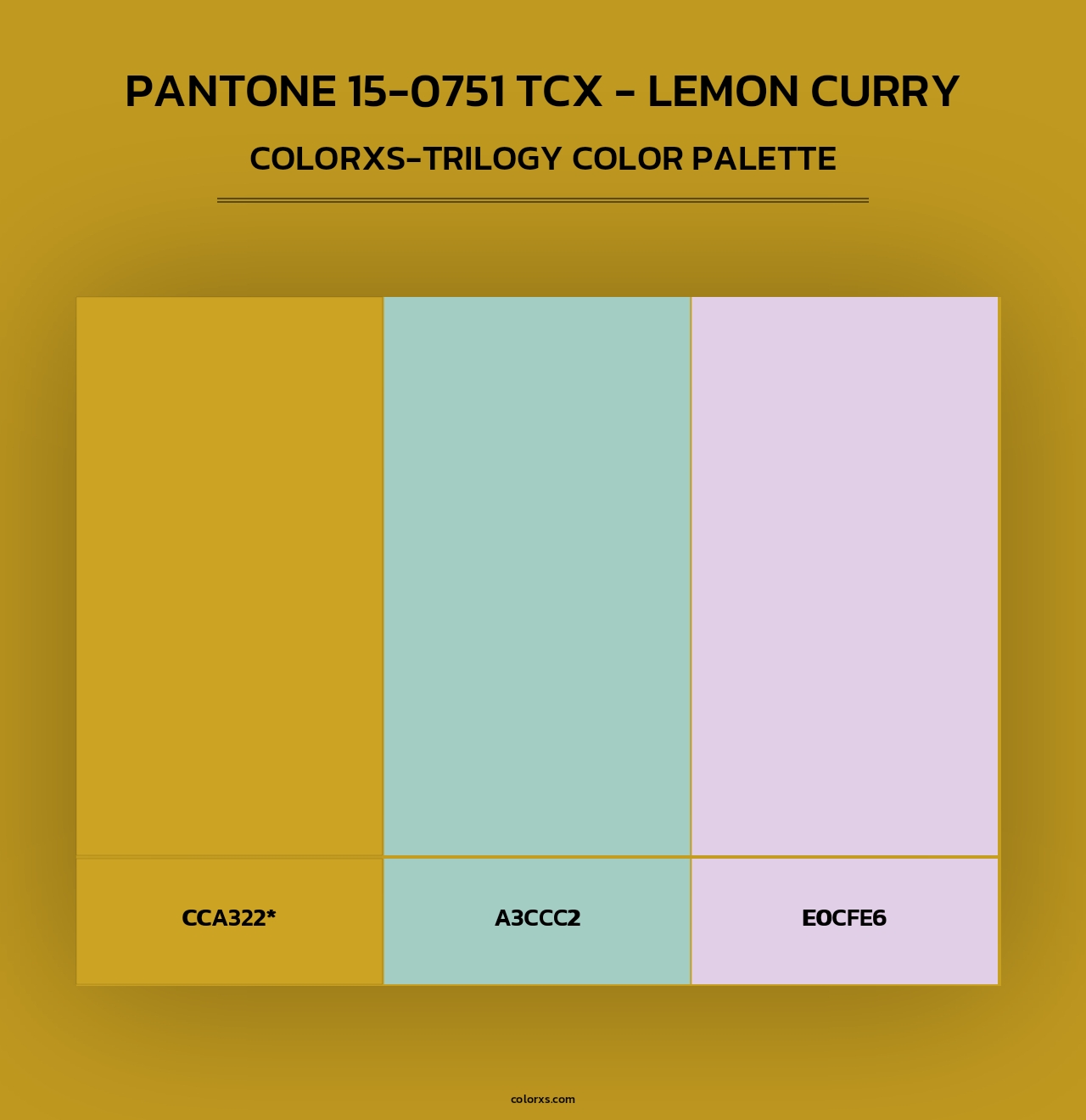 Pantone 15-0751 TCX - Lemon Curry - Colorxs Trilogy Palette