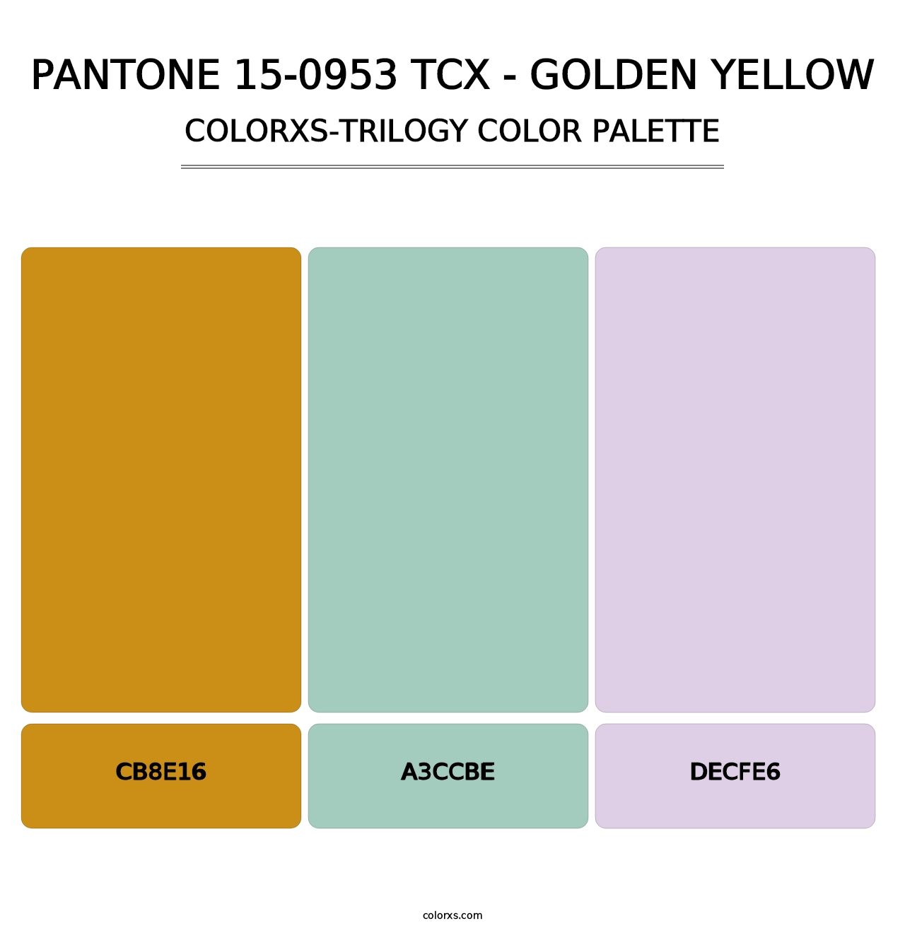 PANTONE 15-0953 TCX - Golden Yellow - Colorxs Trilogy Palette