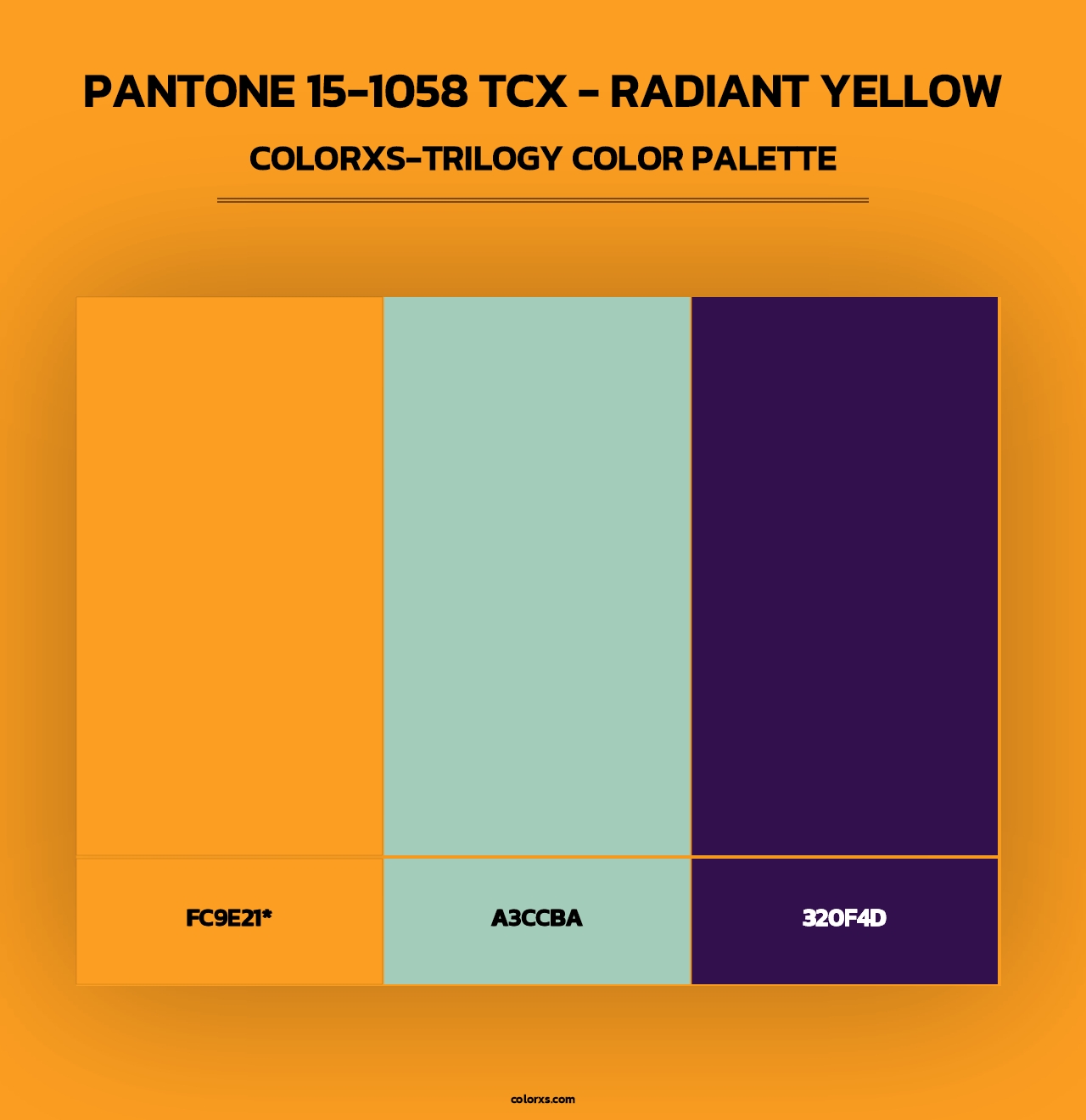 PANTONE 15-1058 TCX - Radiant Yellow - Colorxs Trilogy Palette