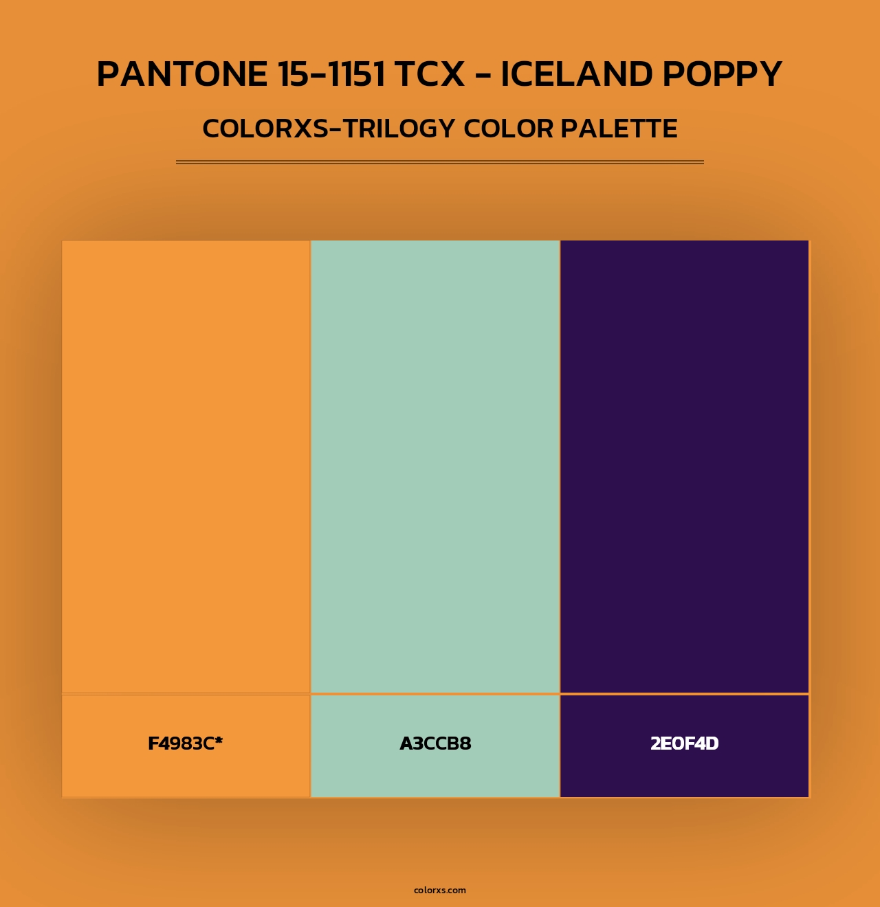 PANTONE 15-1151 TCX - Iceland Poppy - Colorxs Trilogy Palette