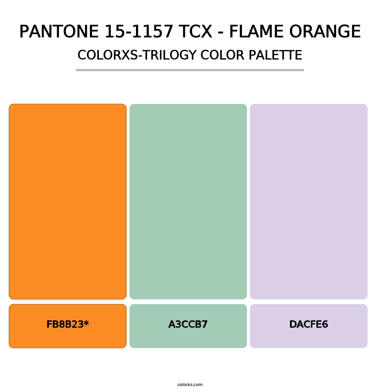 PANTONE 15-1157 TCX - Flame Orange - Colorxs Trilogy Palette