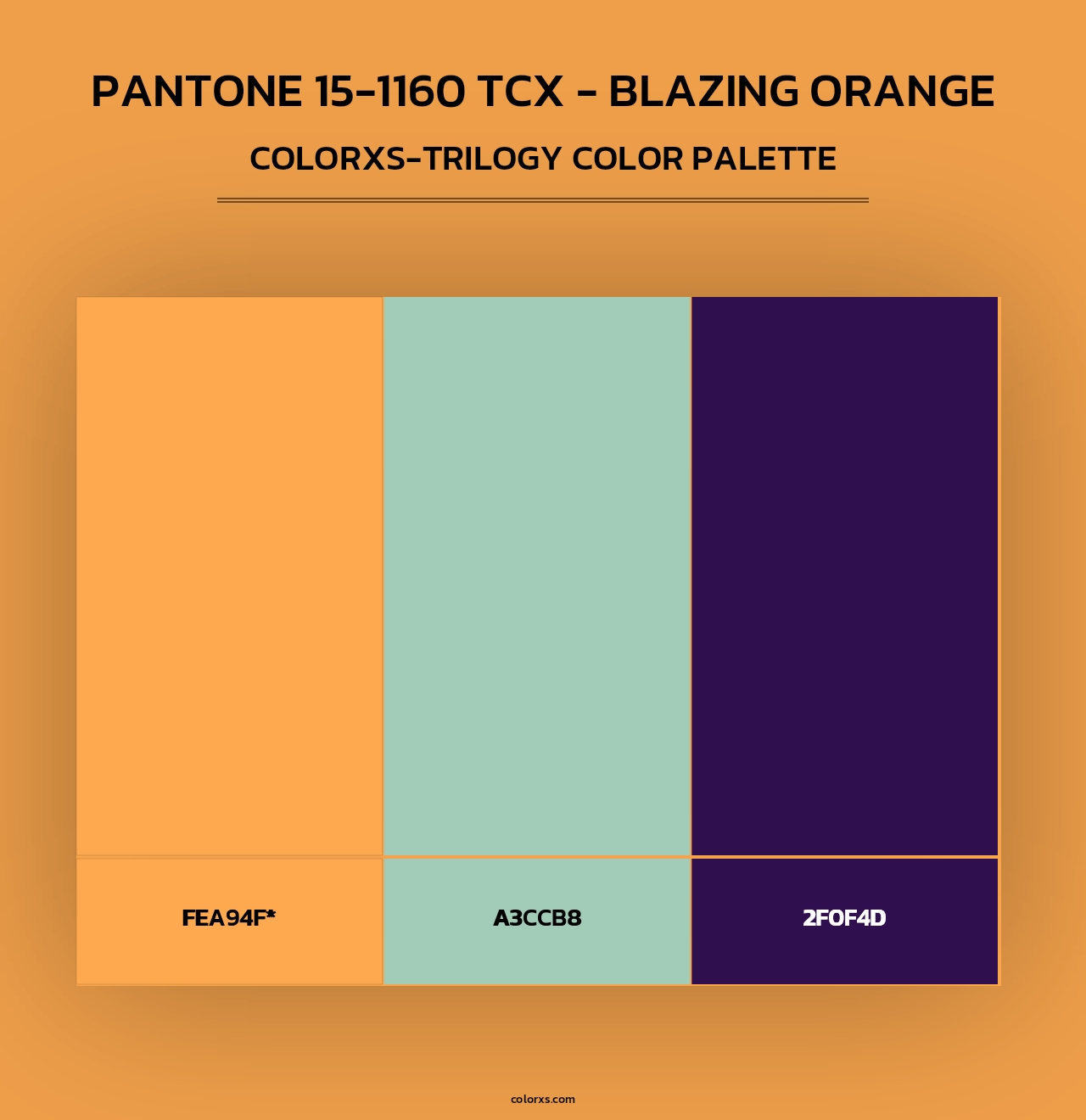 PANTONE 15-1160 TCX - Blazing Orange - Colorxs Trilogy Palette