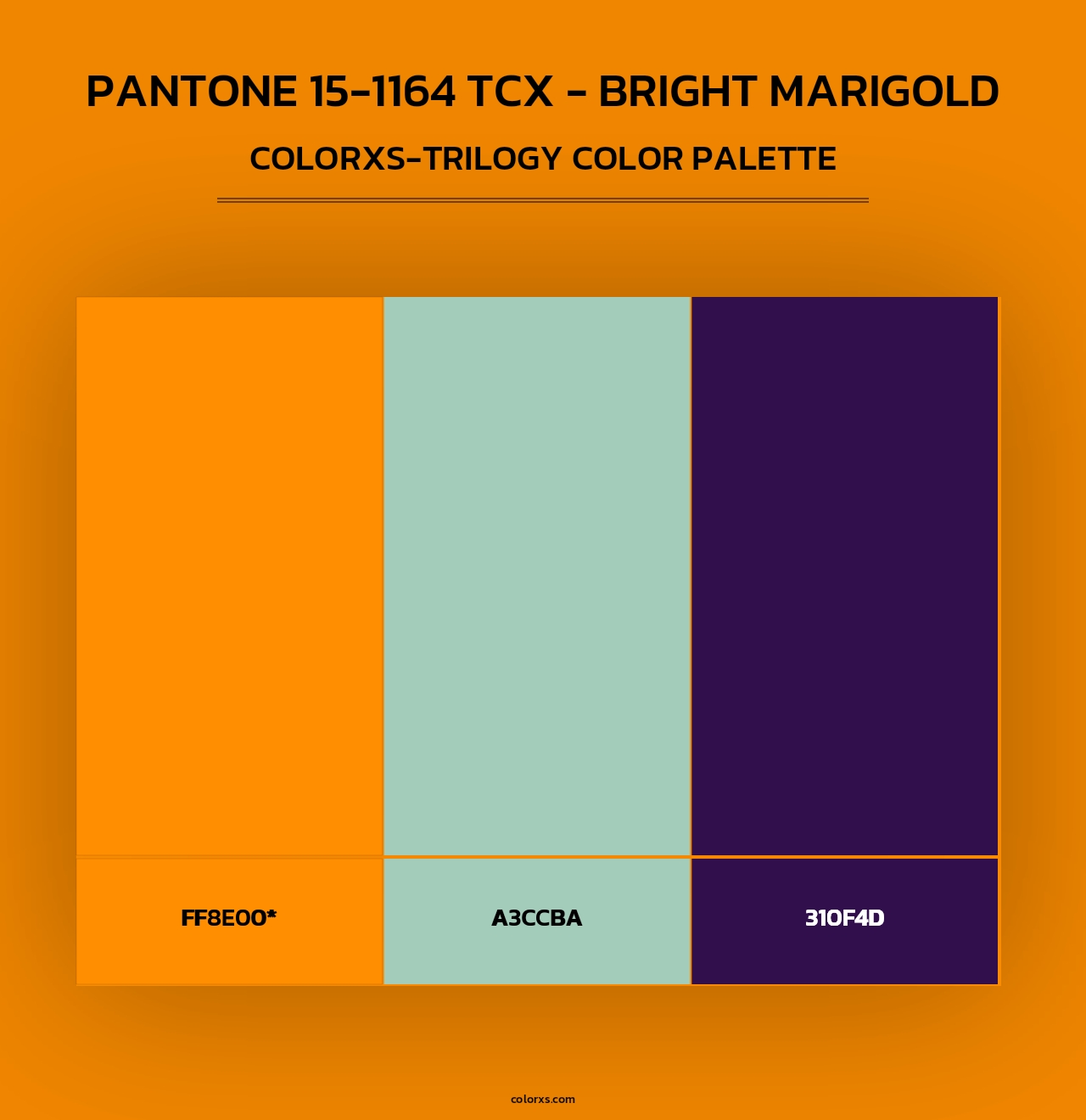 PANTONE 15-1164 TCX - Bright Marigold - Colorxs Trilogy Palette