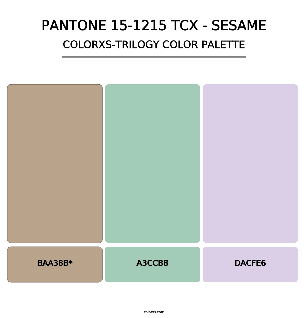 PANTONE 15-1215 TCX - Sesame - Colorxs Trilogy Palette