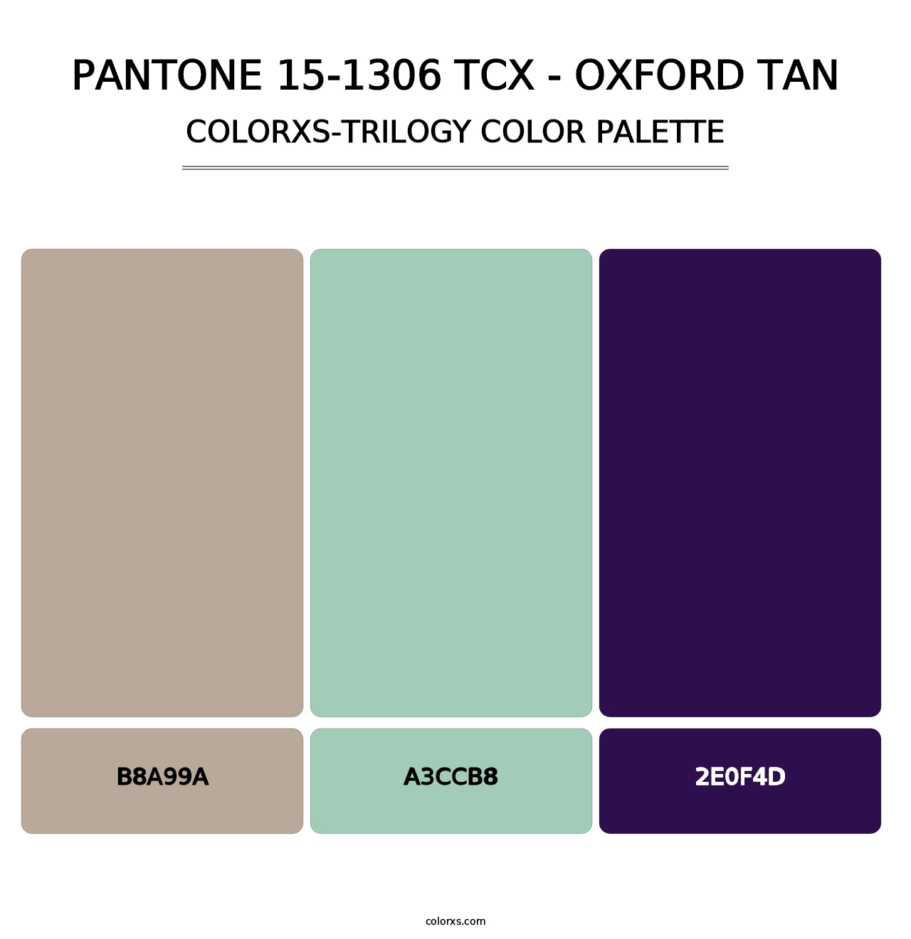 PANTONE 15-1306 TCX - Oxford Tan - Colorxs Trilogy Palette