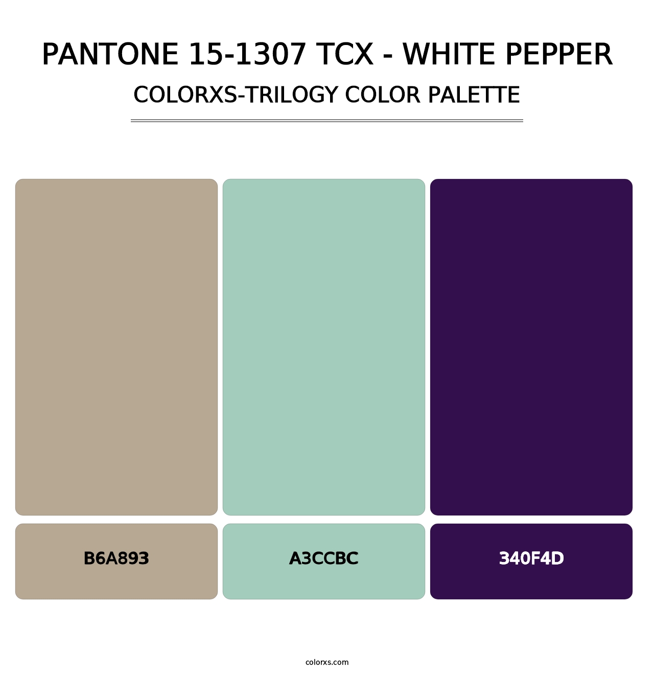 PANTONE 15-1307 TCX - White Pepper - Colorxs Trilogy Palette