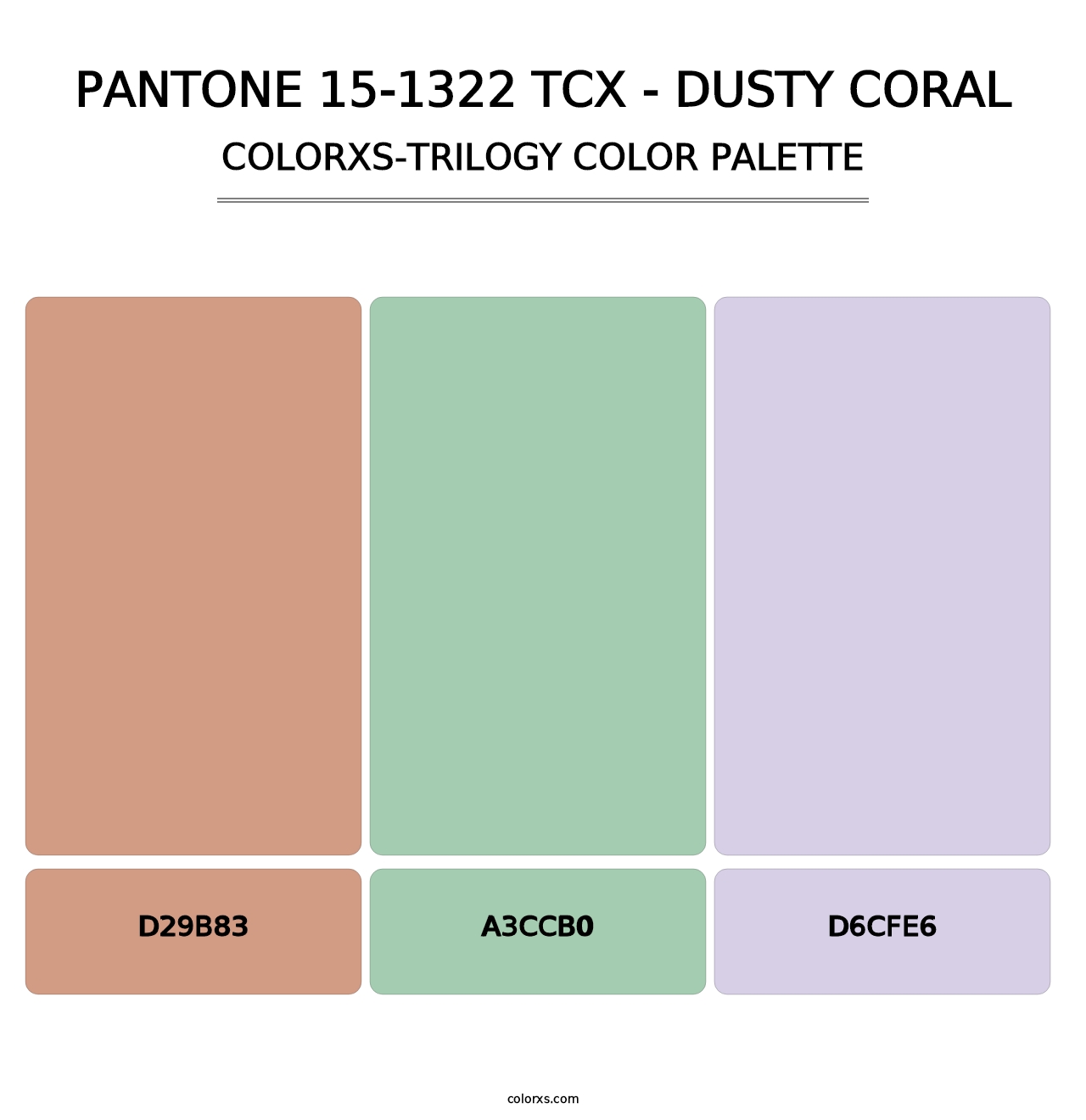 PANTONE 15-1322 TCX - Dusty Coral - Colorxs Trilogy Palette