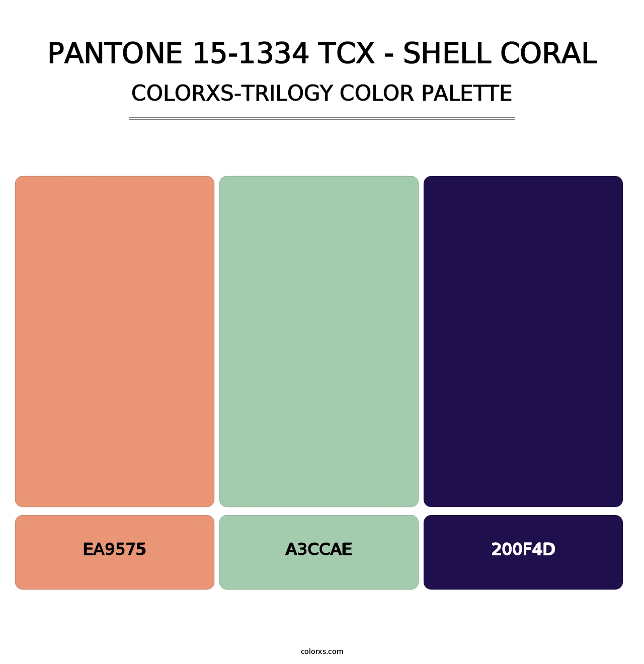 PANTONE 15-1334 TCX - Shell Coral - Colorxs Trilogy Palette