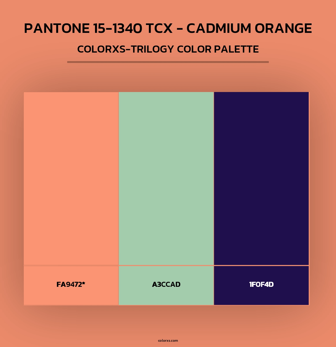 PANTONE 15-1340 TCX - Cadmium Orange - Colorxs Trilogy Palette