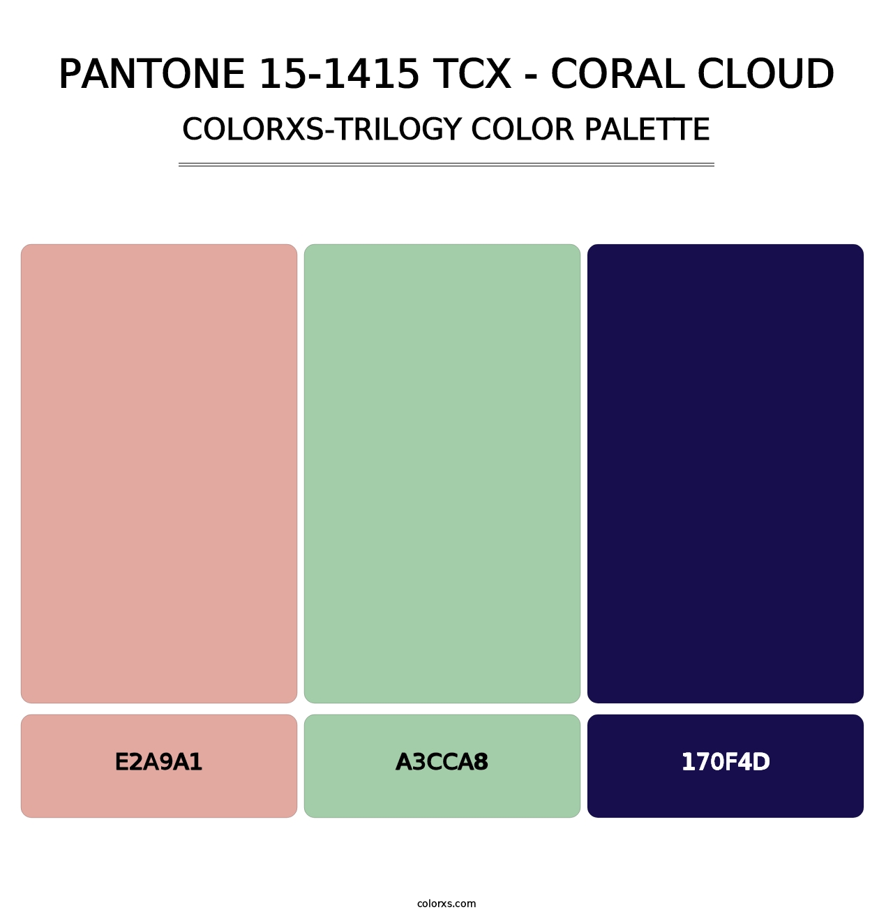 PANTONE 15-1415 TCX - Coral Cloud - Colorxs Trilogy Palette