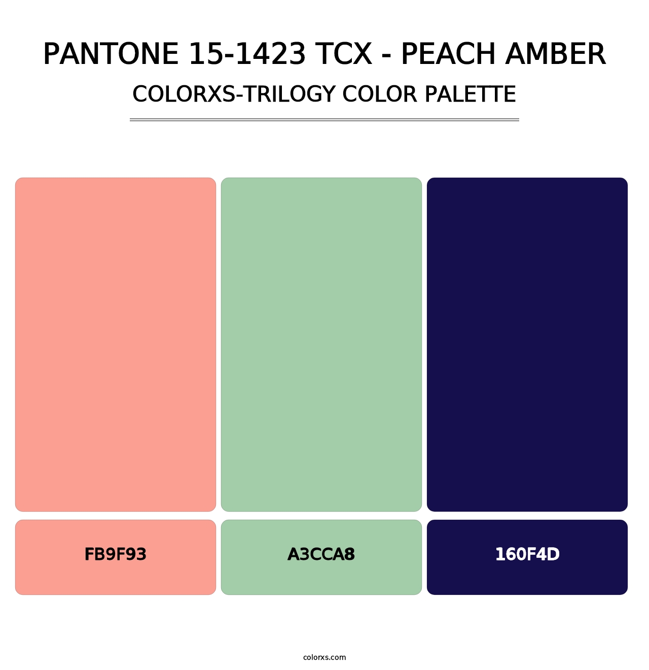 PANTONE 15-1423 TCX - Peach Amber - Colorxs Trilogy Palette