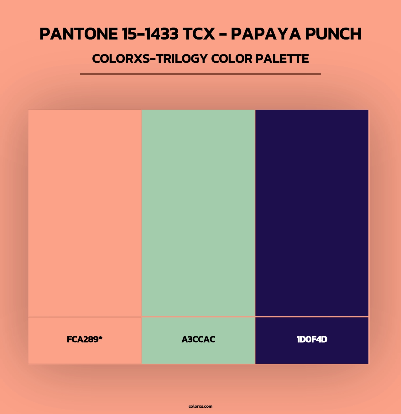 PANTONE 15-1433 TCX - Papaya Punch - Colorxs Trilogy Palette