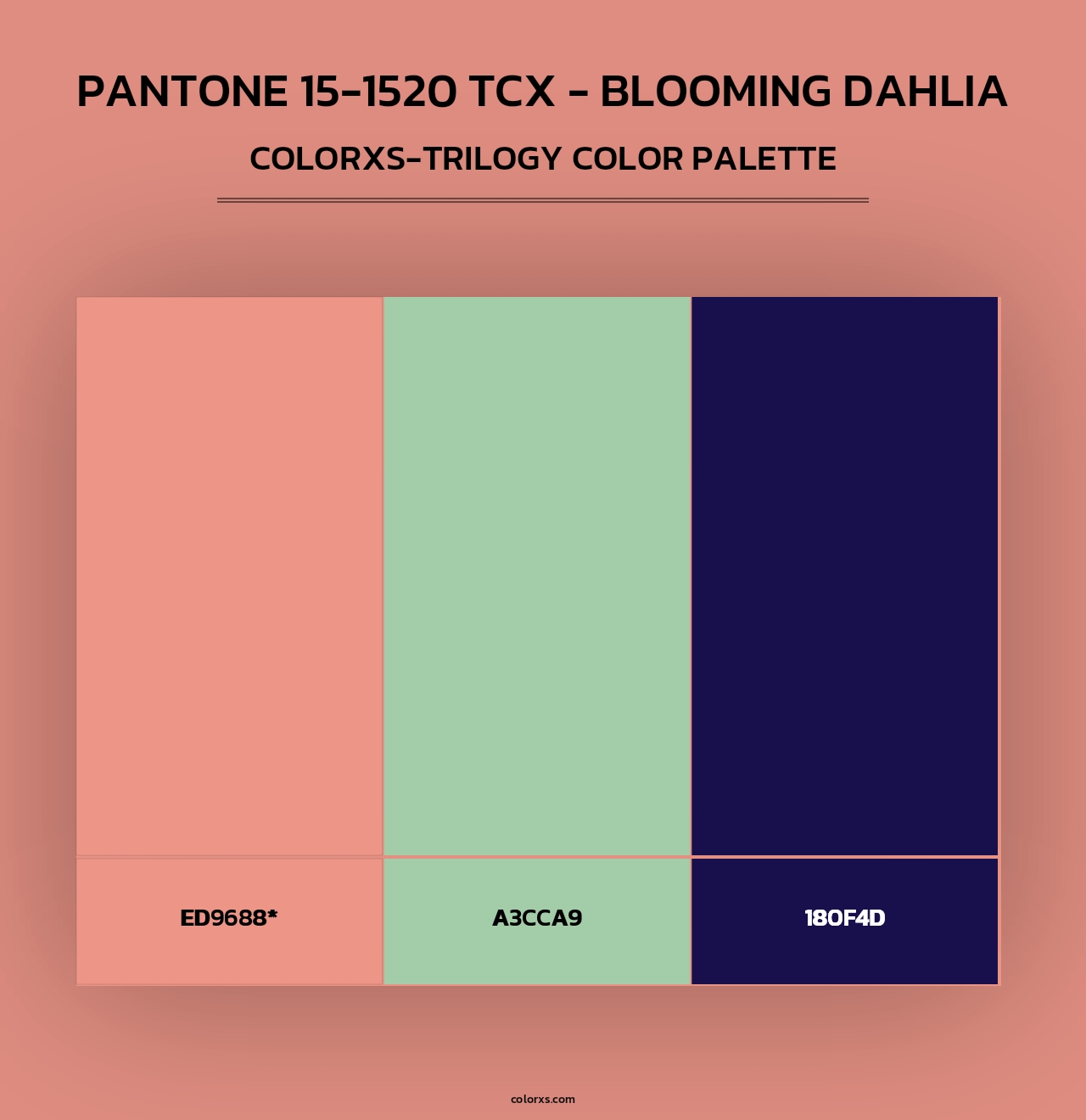 PANTONE 15-1520 TCX - Blooming Dahlia - Colorxs Trilogy Palette