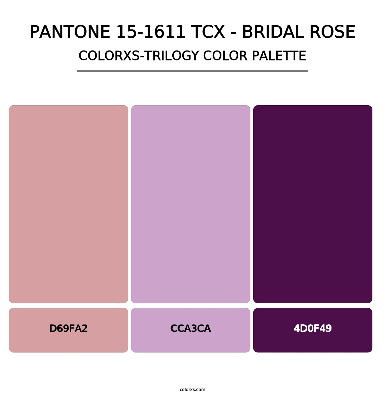 PANTONE 15-1611 TCX - Bridal Rose - Colorxs Trilogy Palette