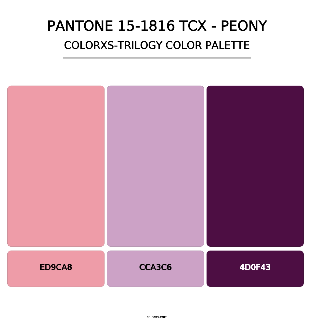 PANTONE 15-1816 TCX - Peony - Colorxs Trilogy Palette