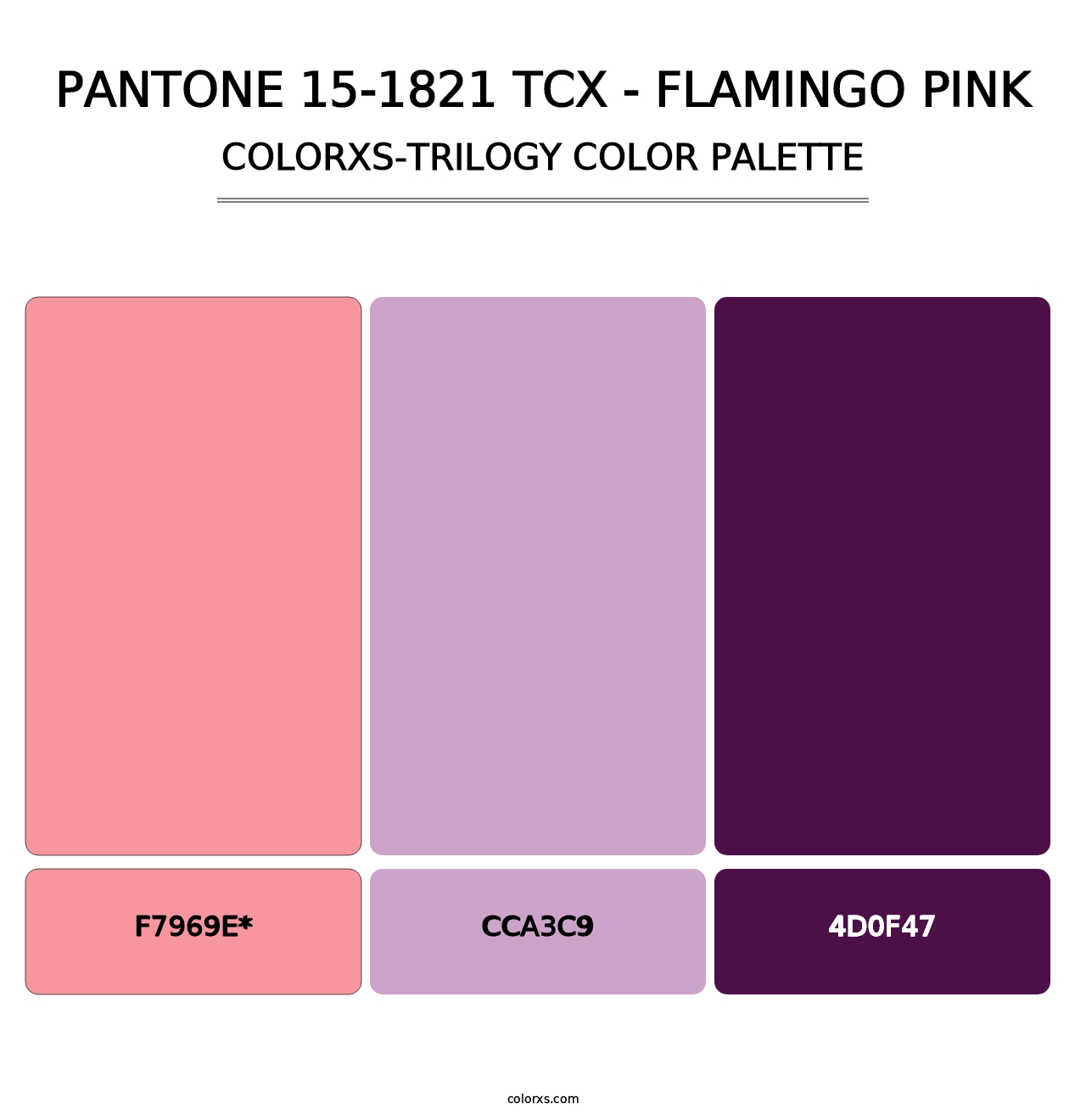 PANTONE 15-1821 TCX - Flamingo Pink - Colorxs Trilogy Palette