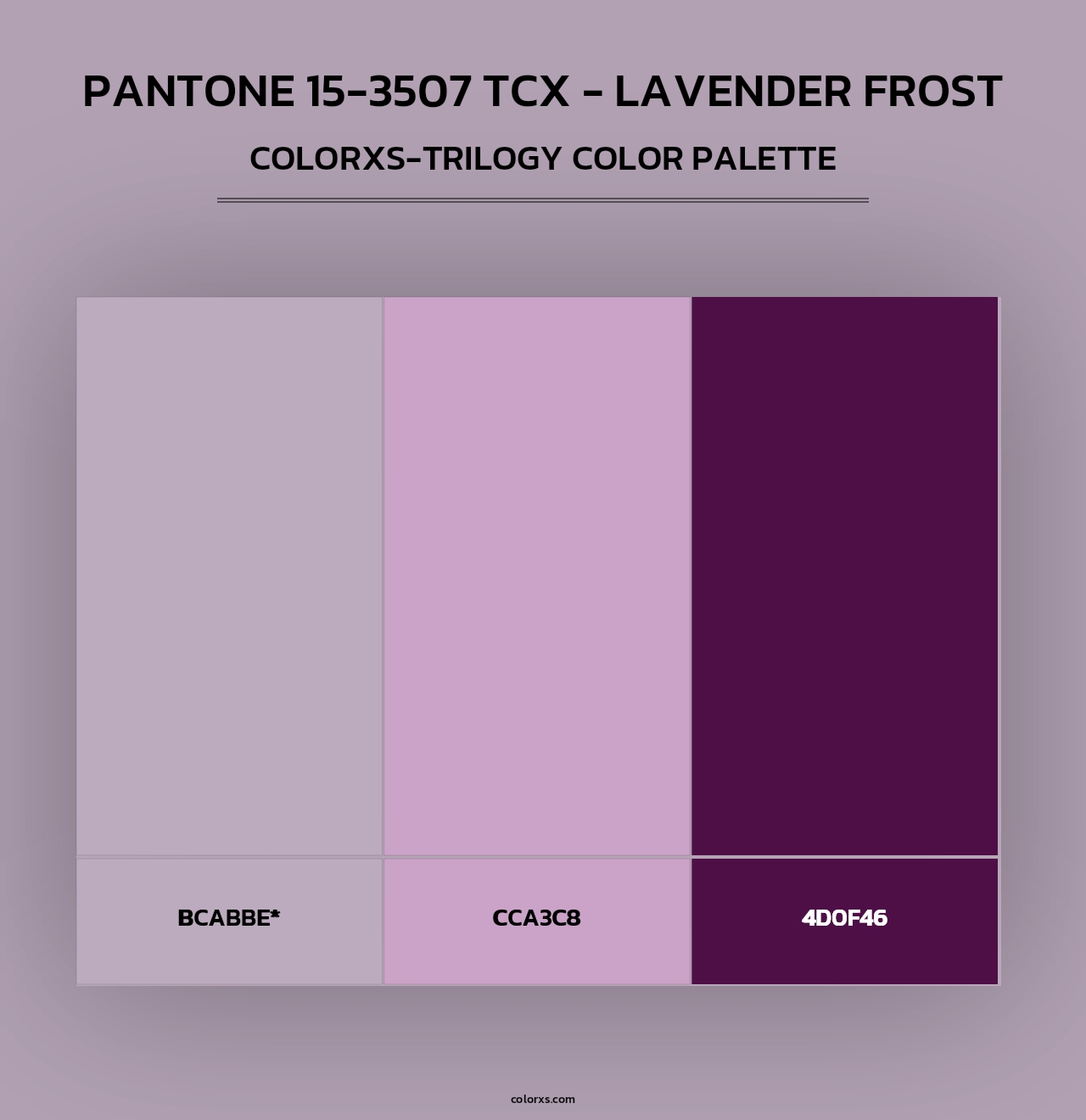 PANTONE 15-3507 TCX - Lavender Frost - Colorxs Trilogy Palette