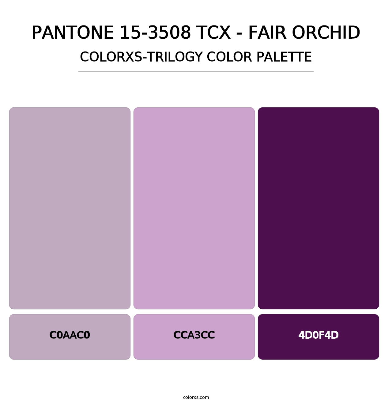 PANTONE 15-3508 TCX - Fair Orchid - Colorxs Trilogy Palette