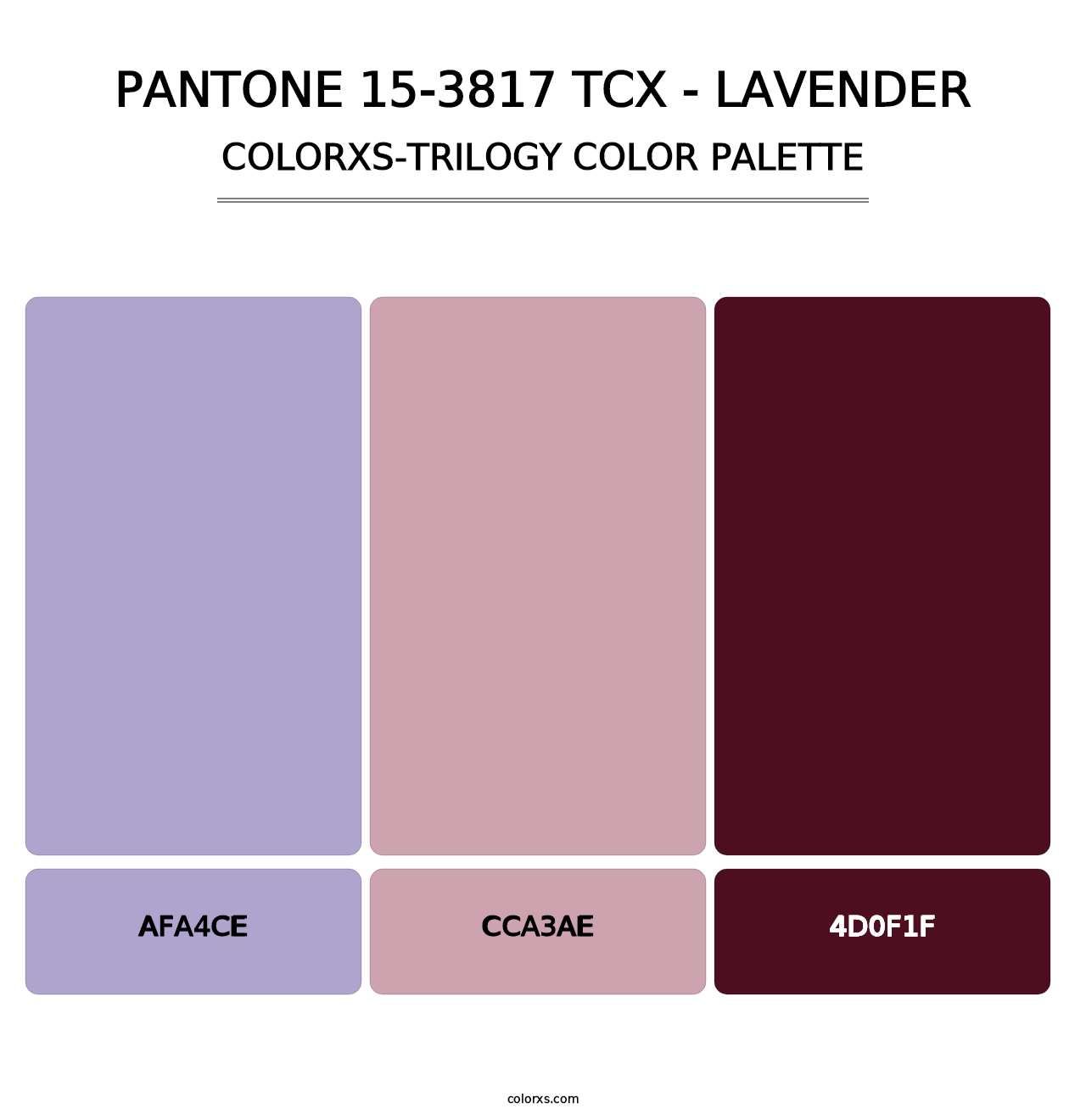 PANTONE 15-3817 TCX - Lavender - Colorxs Trilogy Palette