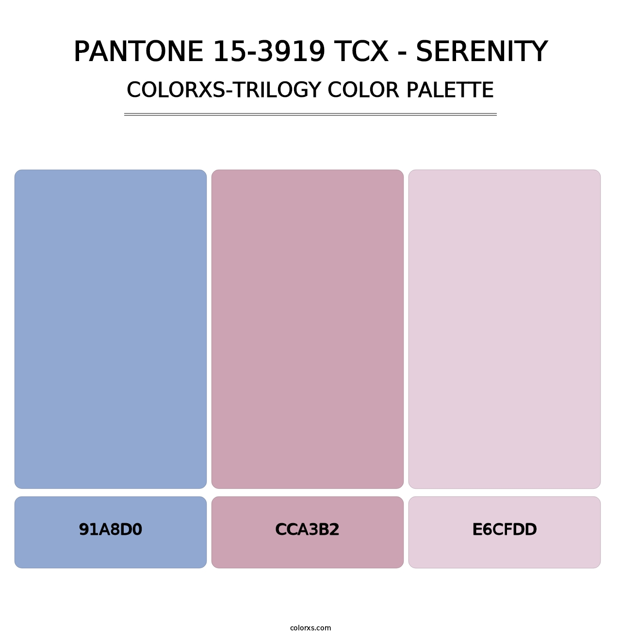 PANTONE 15-3919 TCX - Serenity - Colorxs Trilogy Palette