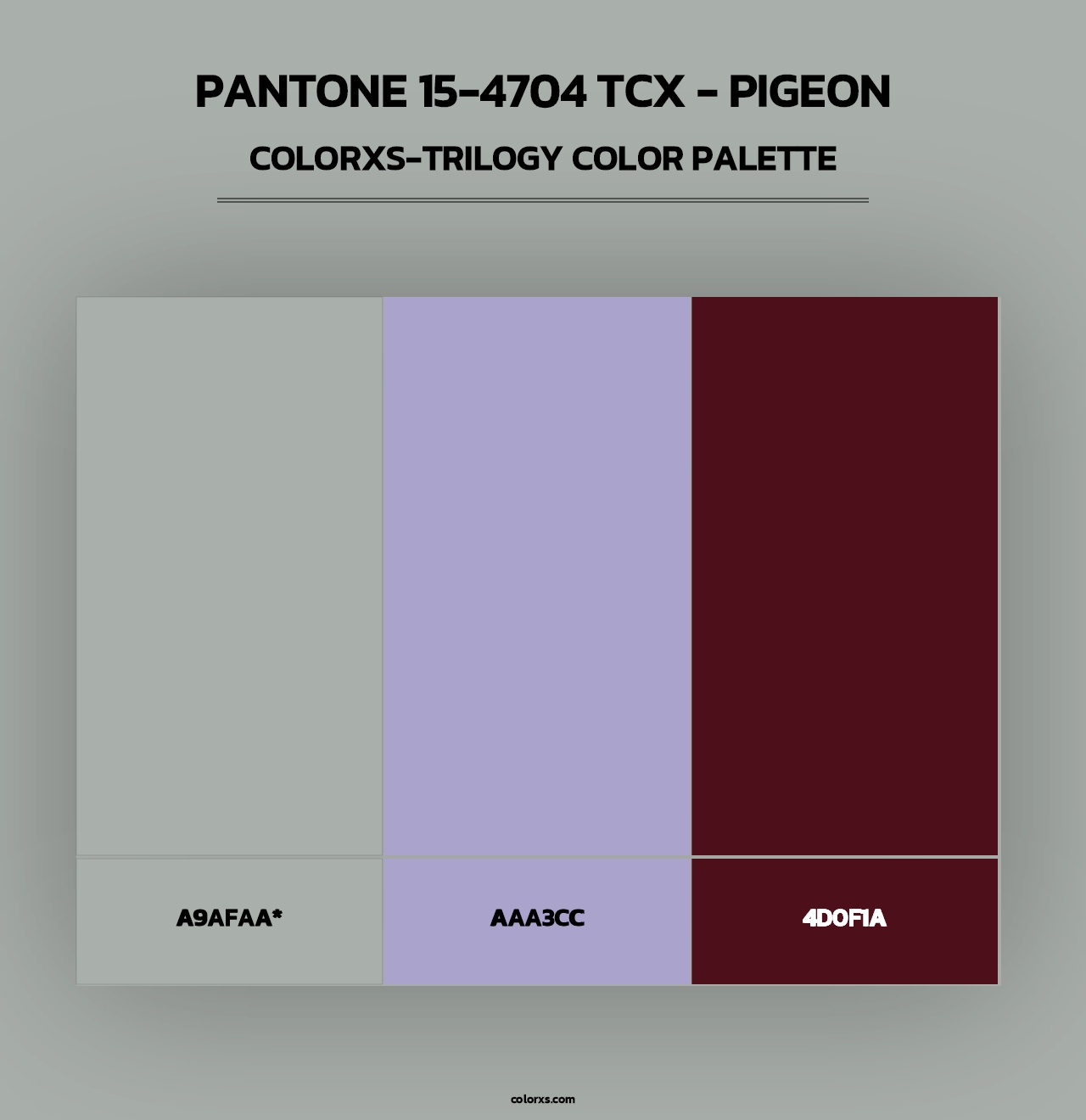 PANTONE 15-4704 TCX - Pigeon - Colorxs Trilogy Palette