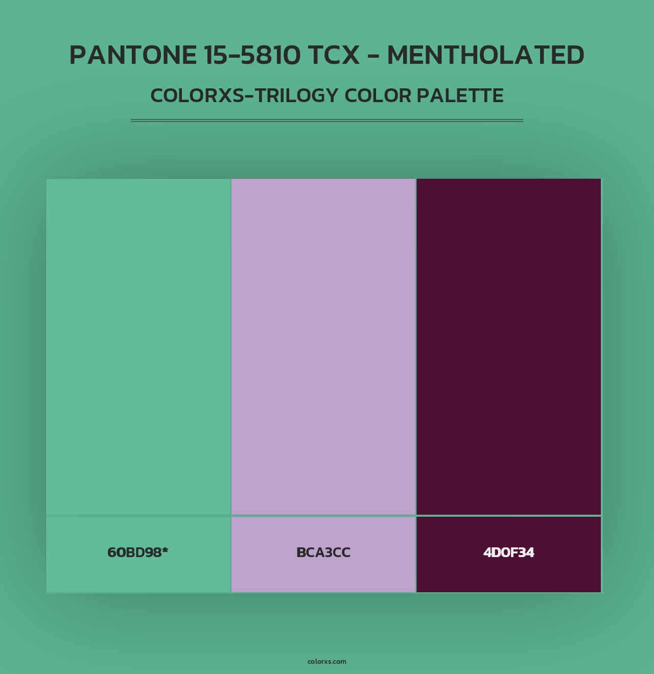 PANTONE 15-5810 TCX - Mentholated - Colorxs Trilogy Palette