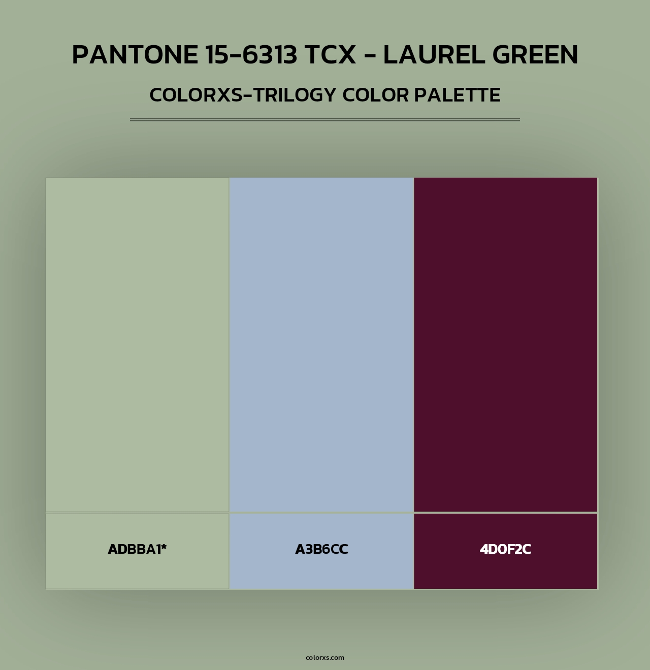 PANTONE 15-6313 TCX - Laurel Green - Colorxs Trilogy Palette