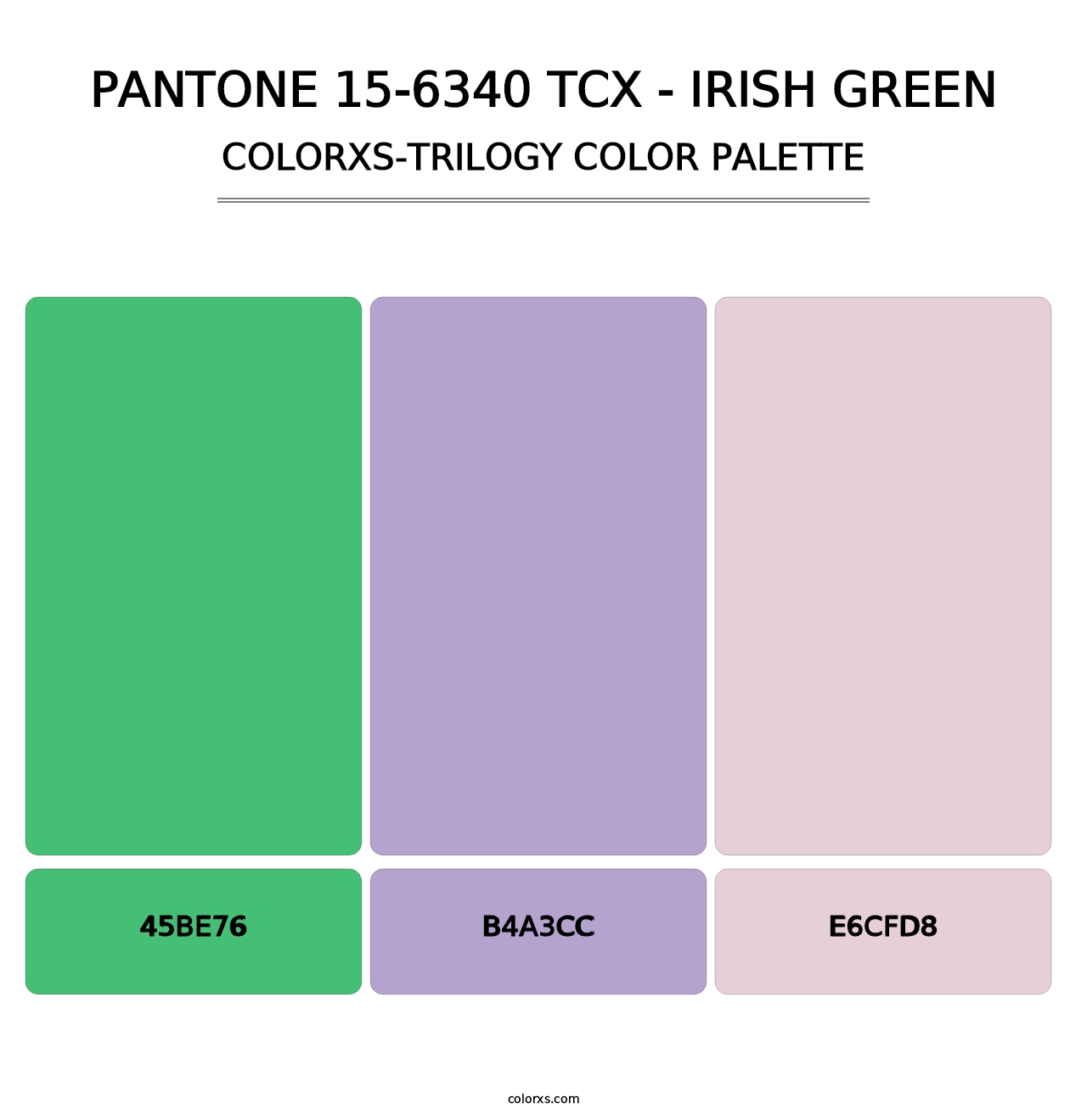 PANTONE 15-6340 TCX - Irish Green - Colorxs Trilogy Palette
