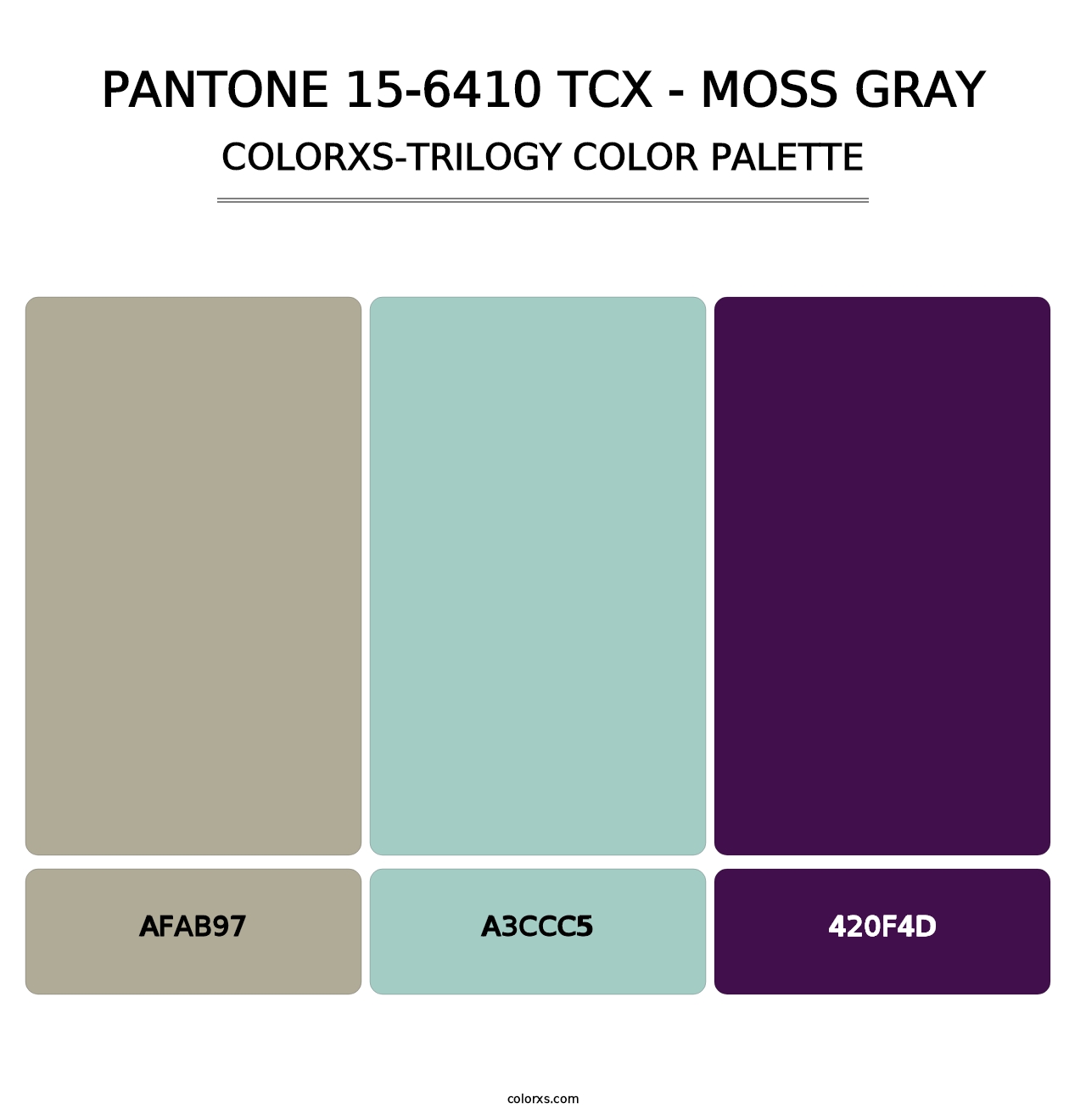 PANTONE 15-6410 TCX - Moss Gray - Colorxs Trilogy Palette