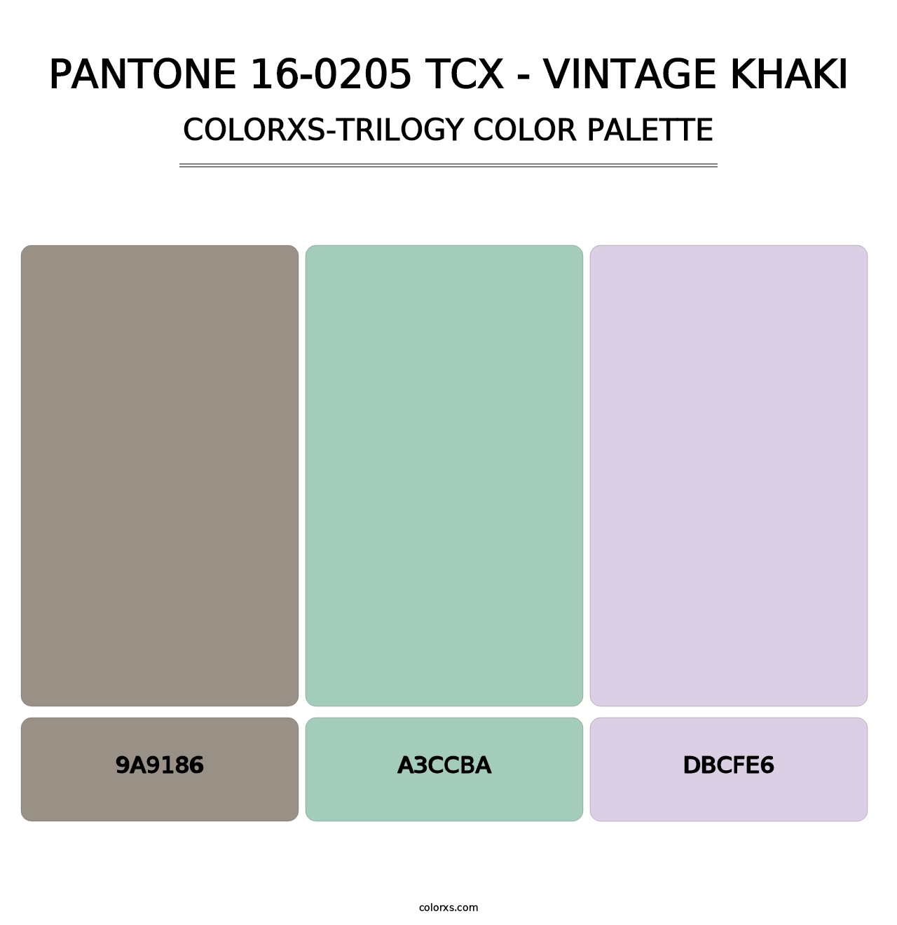 PANTONE 16-0205 TCX - Vintage Khaki - Colorxs Trilogy Palette