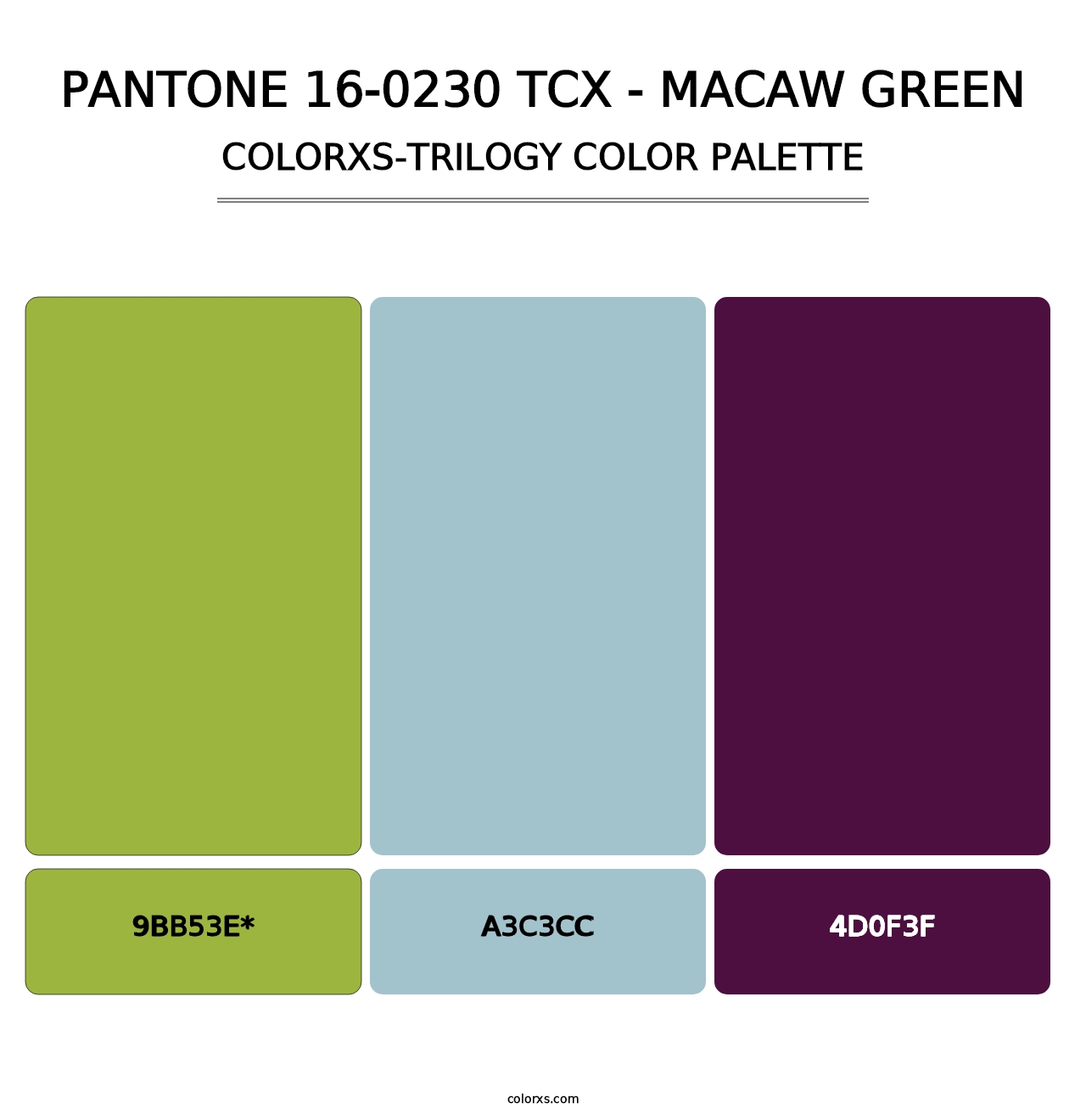 PANTONE 16-0230 TCX - Macaw Green - Colorxs Trilogy Palette