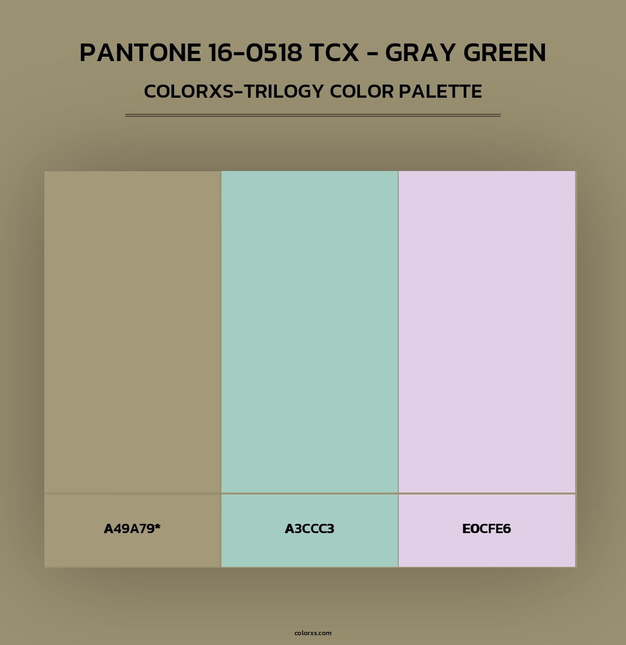 PANTONE 16-0518 TCX - Gray Green - Colorxs Trilogy Palette