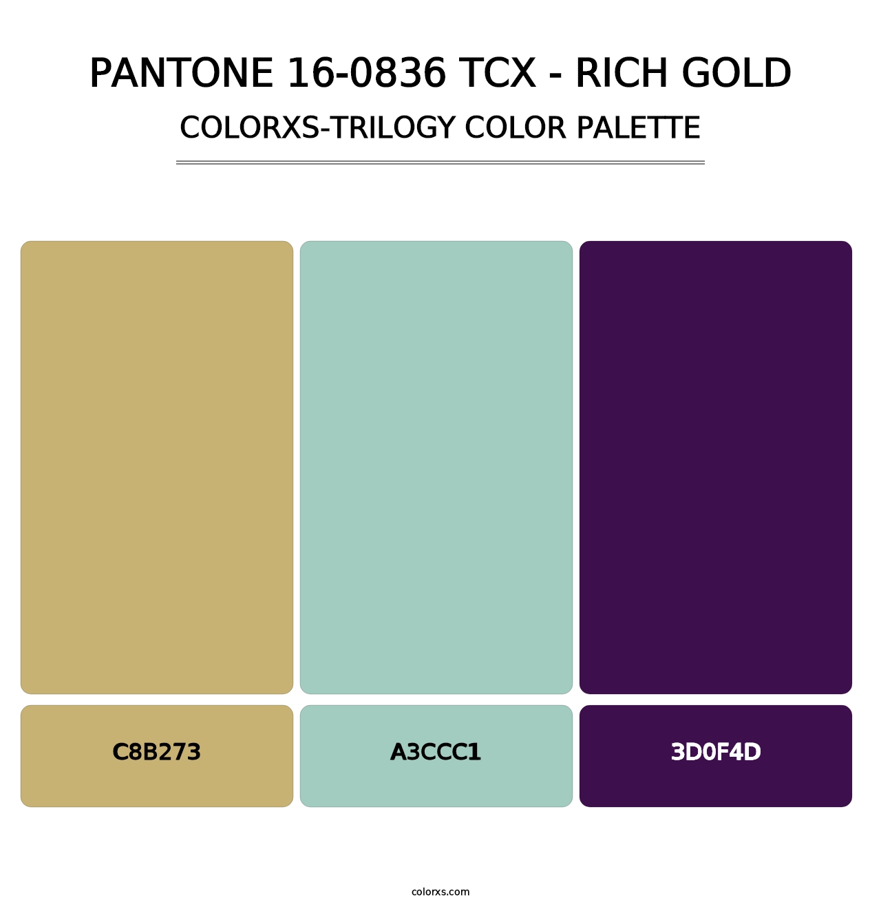PANTONE 16-0836 TCX - Rich Gold - Colorxs Trilogy Palette