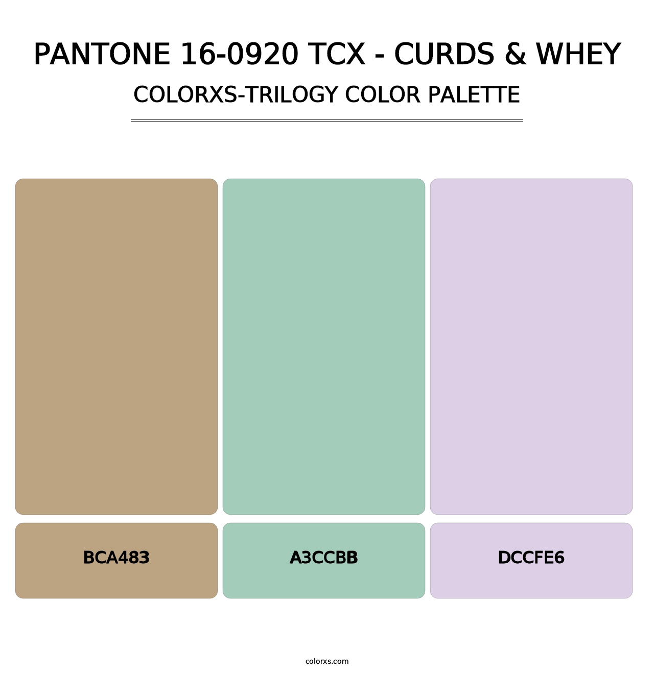 PANTONE 16-0920 TCX - Curds & Whey - Colorxs Trilogy Palette