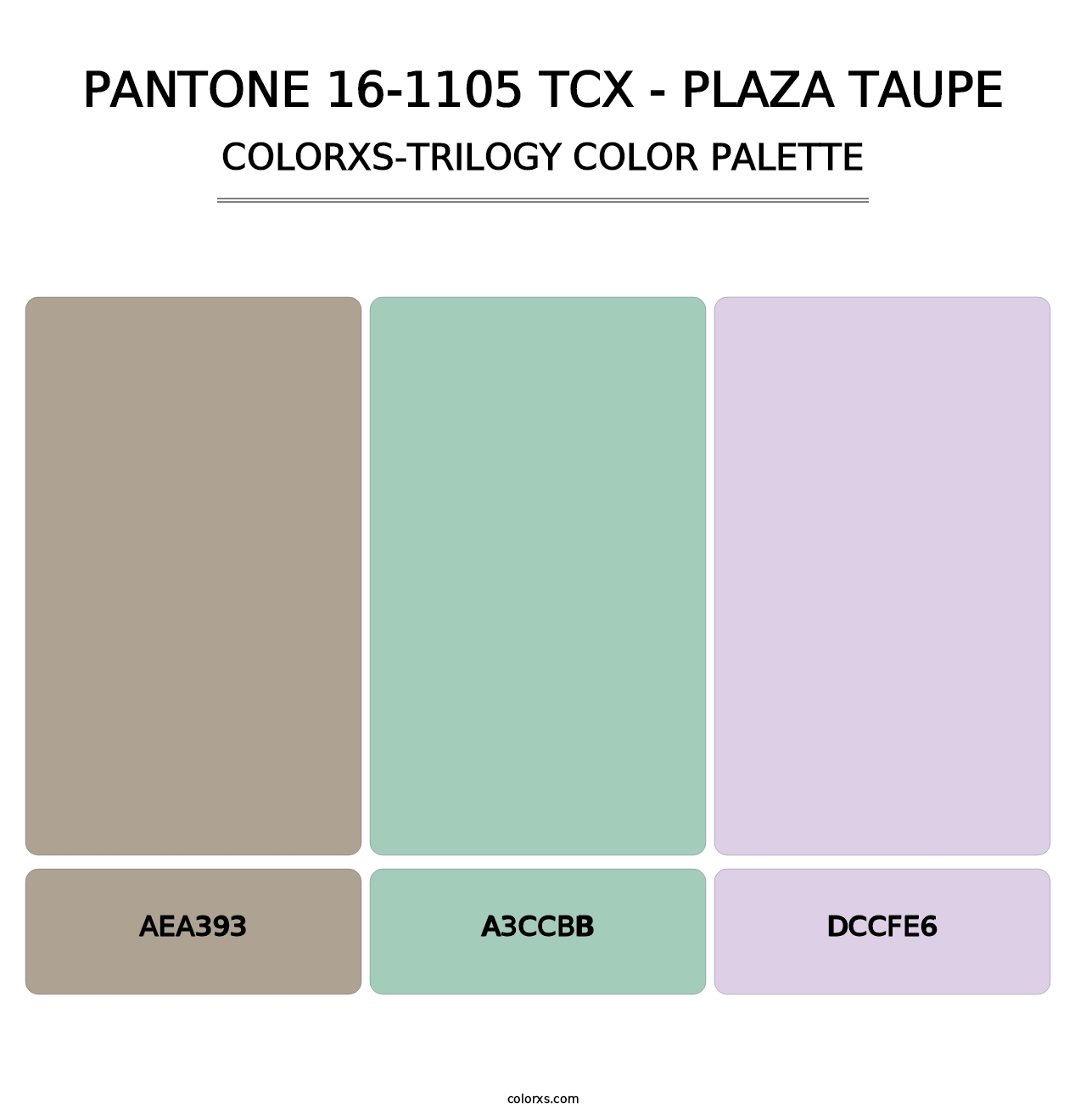 PANTONE 16-1105 TCX - Plaza Taupe - Colorxs Trilogy Palette