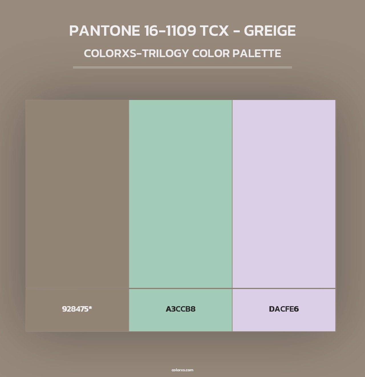 PANTONE 16-1109 TCX - Greige - Colorxs Trilogy Palette