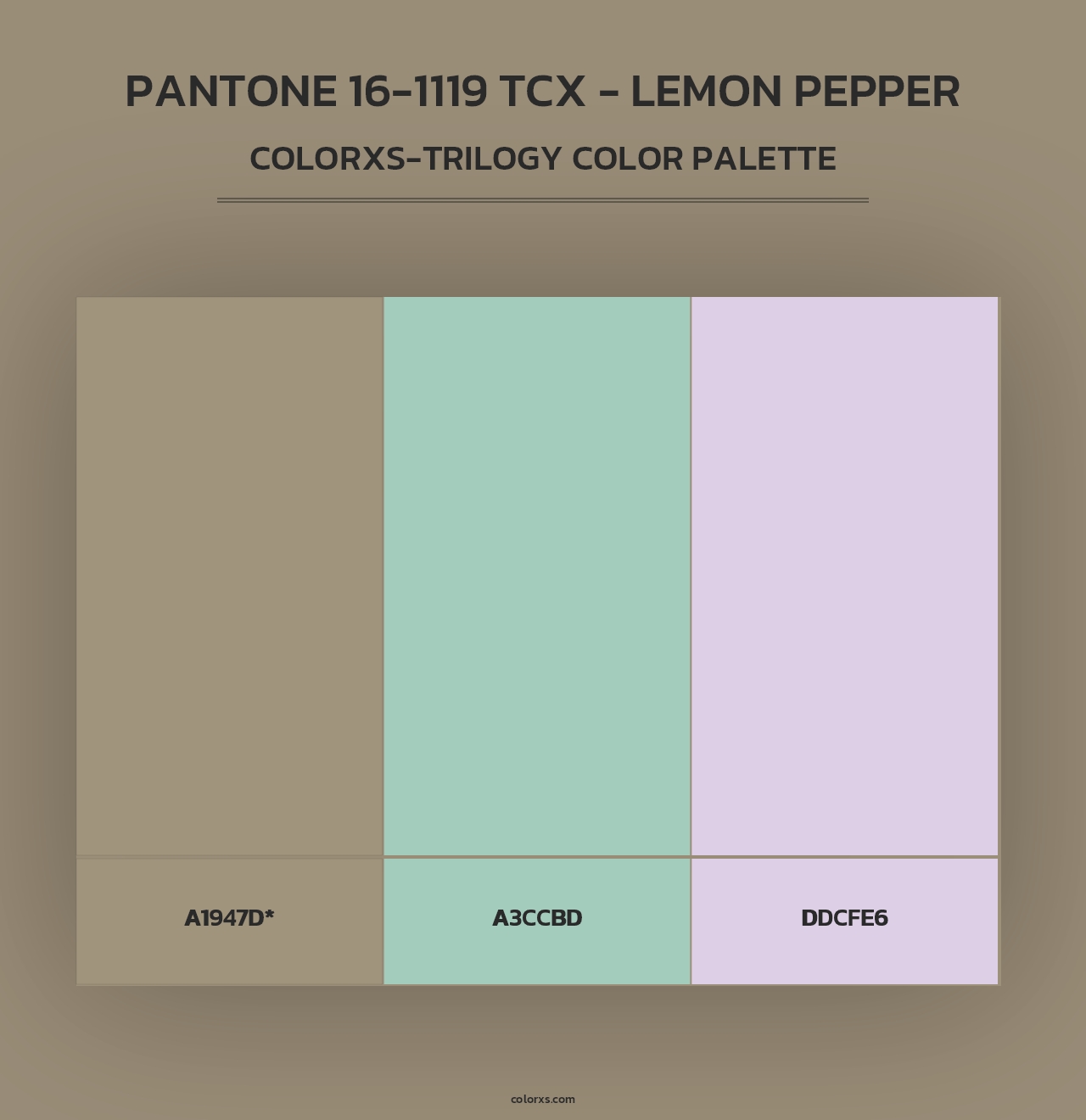 PANTONE 16-1119 TCX - Lemon Pepper - Colorxs Trilogy Palette
