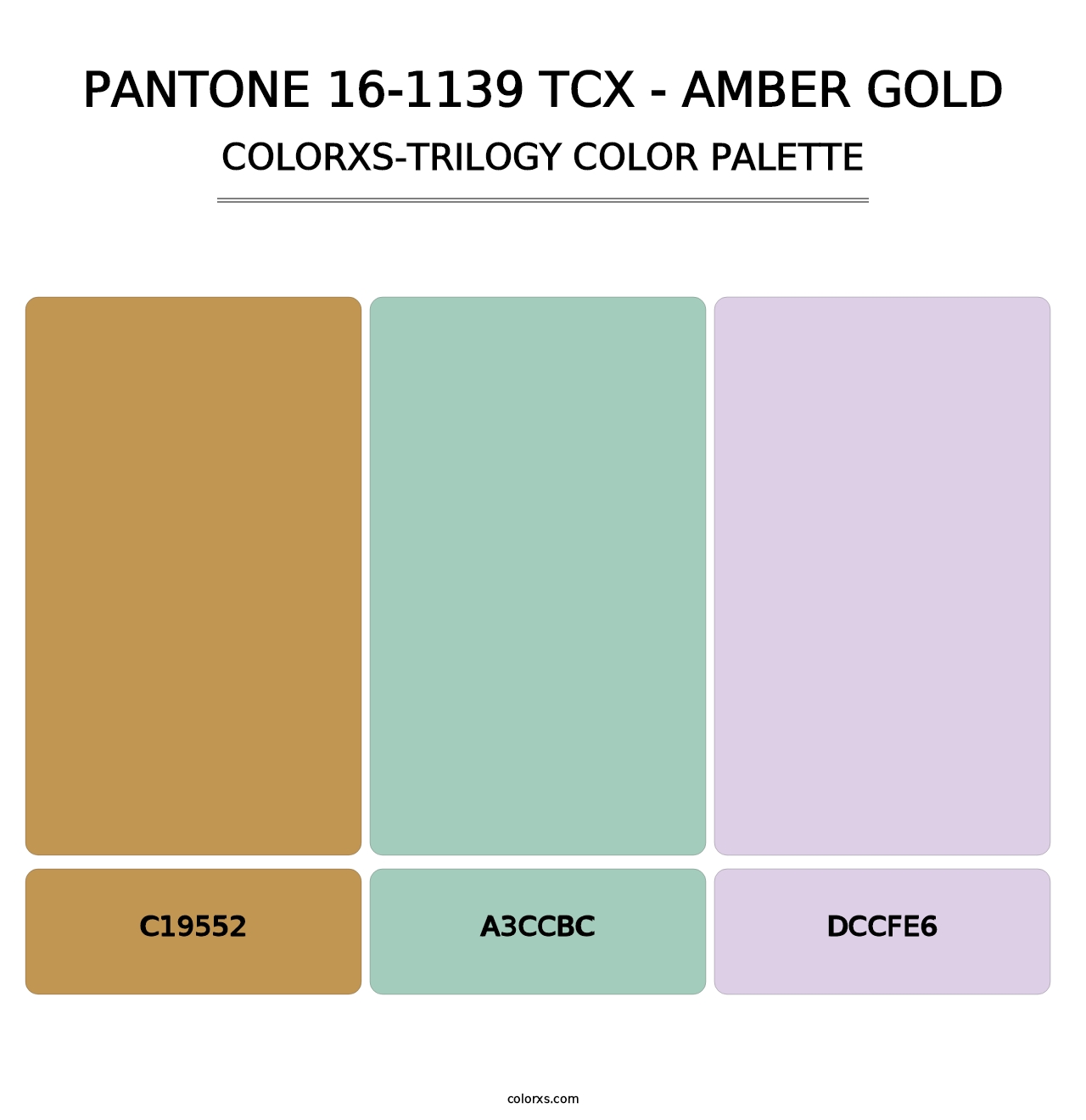 PANTONE 16-1139 TCX - Amber Gold - Colorxs Trilogy Palette