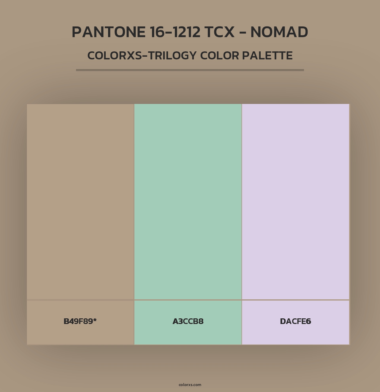 PANTONE 16-1212 TCX - Nomad - Colorxs Trilogy Palette