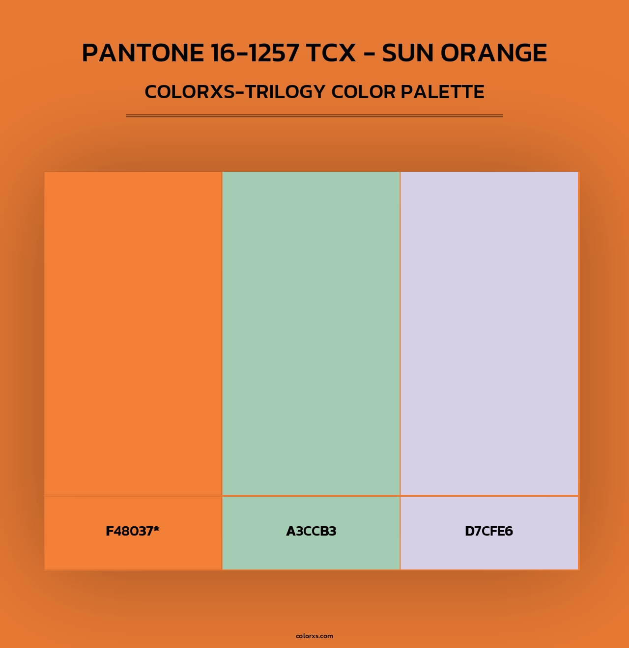 PANTONE 16-1257 TCX - Sun Orange - Colorxs Trilogy Palette