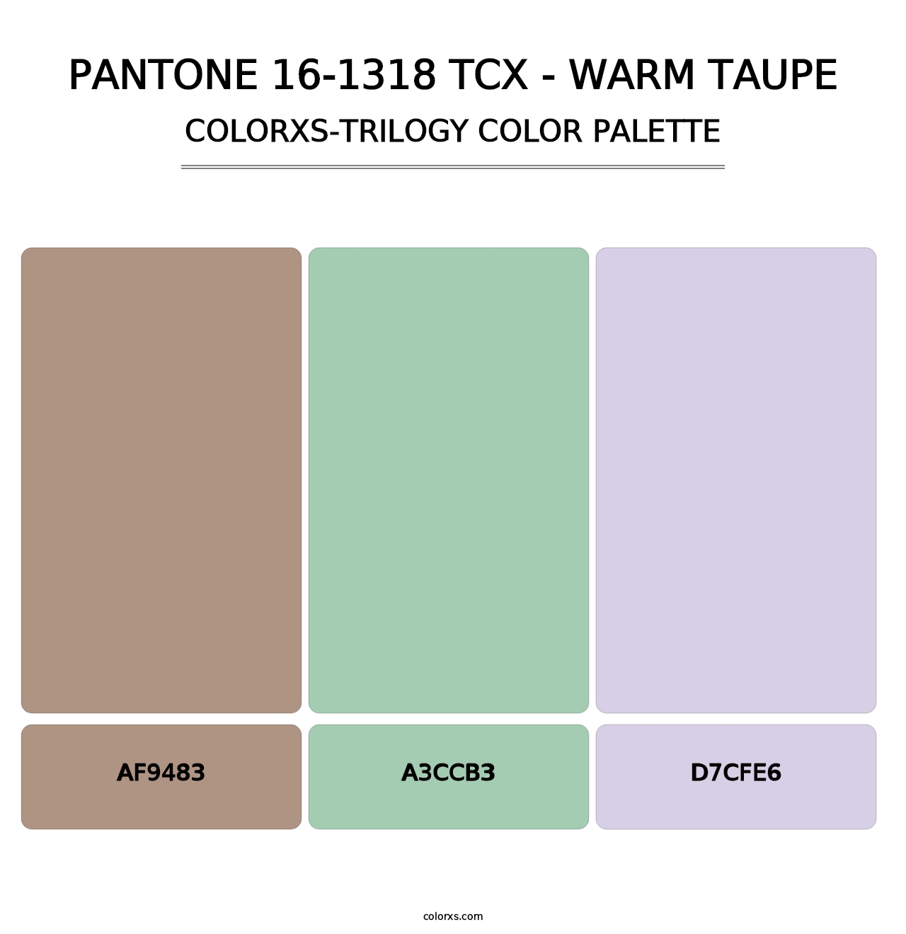PANTONE 16-1318 TCX - Warm Taupe - Colorxs Trilogy Palette
