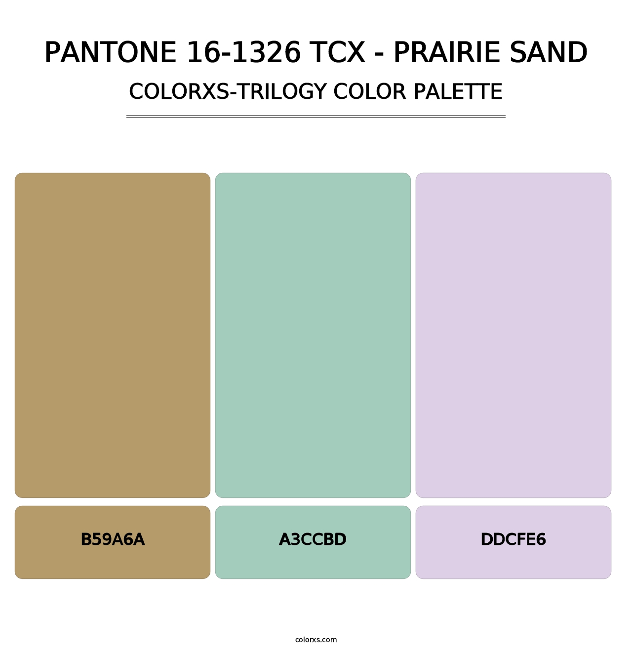 PANTONE 16-1326 TCX - Prairie Sand - Colorxs Trilogy Palette