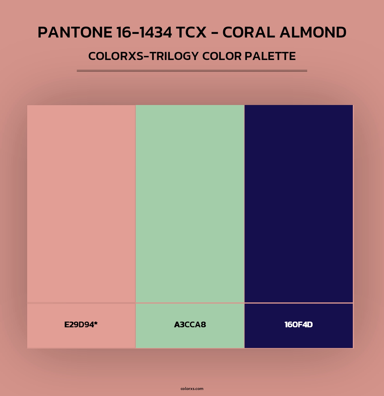 PANTONE 16-1434 TCX - Coral Almond - Colorxs Trilogy Palette