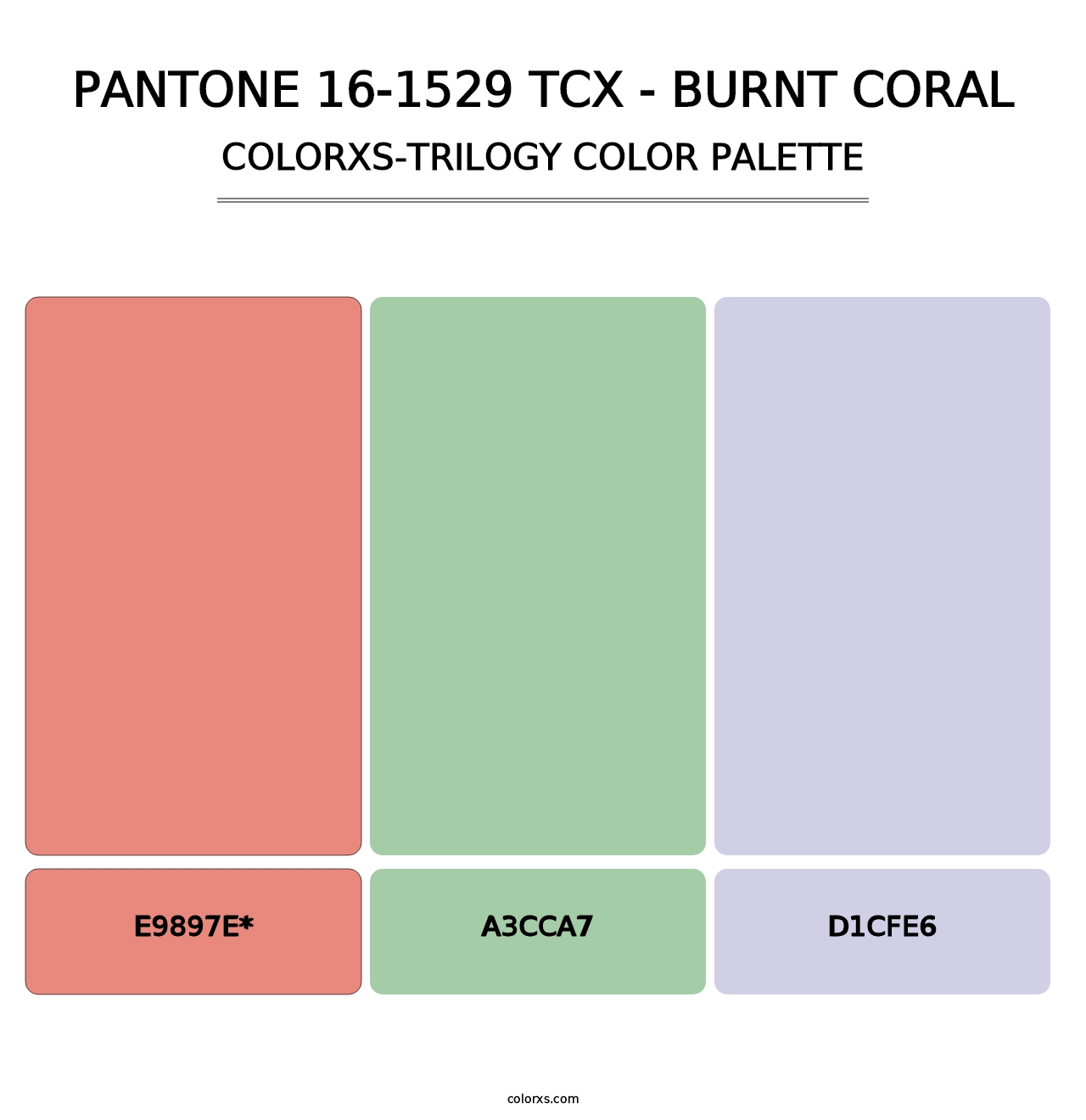 PANTONE 16-1529 TCX - Burnt Coral - Colorxs Trilogy Palette