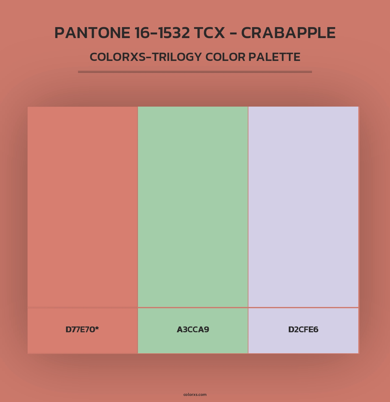 PANTONE 16-1532 TCX - Crabapple - Colorxs Trilogy Palette