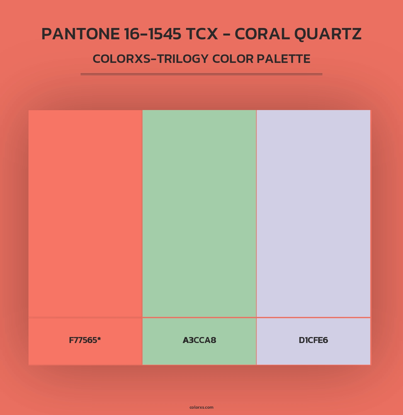 PANTONE 16-1545 TCX - Coral Quartz - Colorxs Trilogy Palette